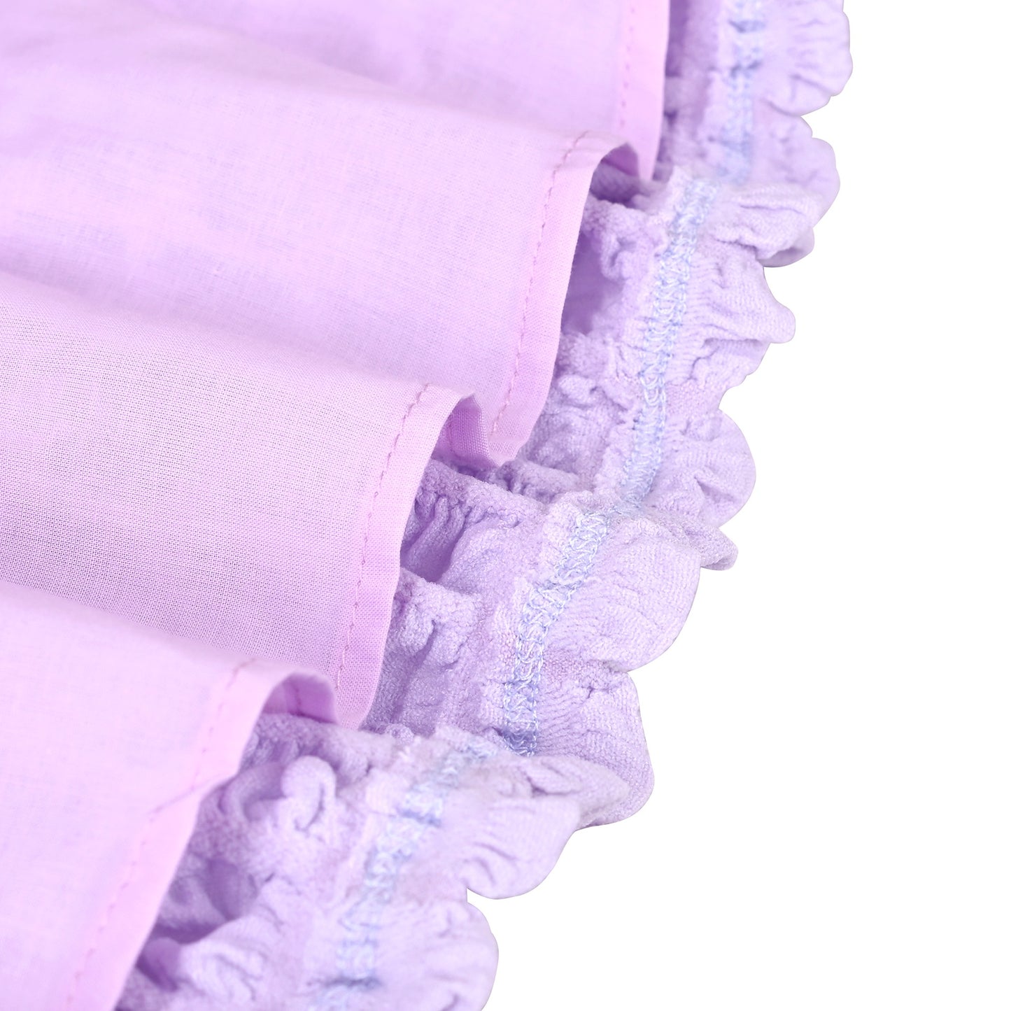 Girls Dress White Solid A-line Retro Puff Sleeve Casual Spring Summer Purple