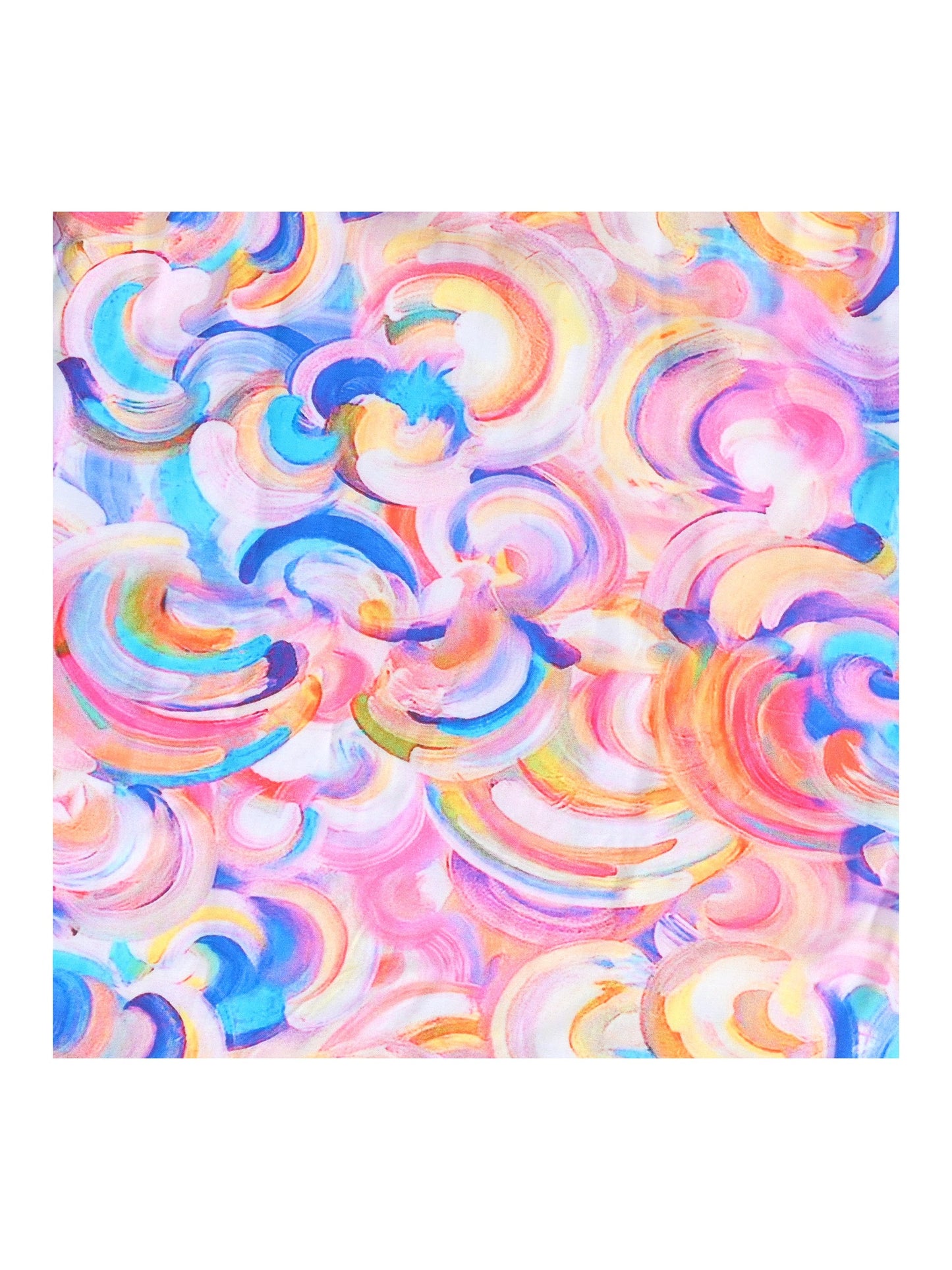 Girls Dress Rainbow Colorful Swirl Tie Dye Ruffle Square Neck Casual Blue