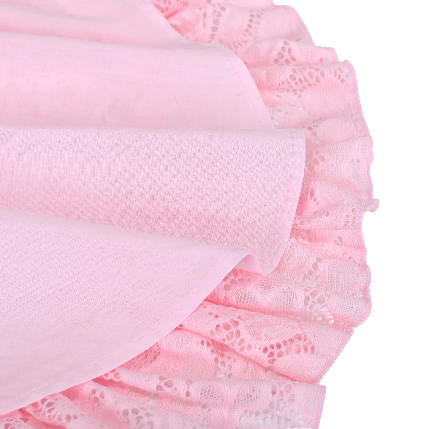 Girls Dress Lilac Lace Floral Hi-lo Strap Summer Holiday Elegant Princess Pink