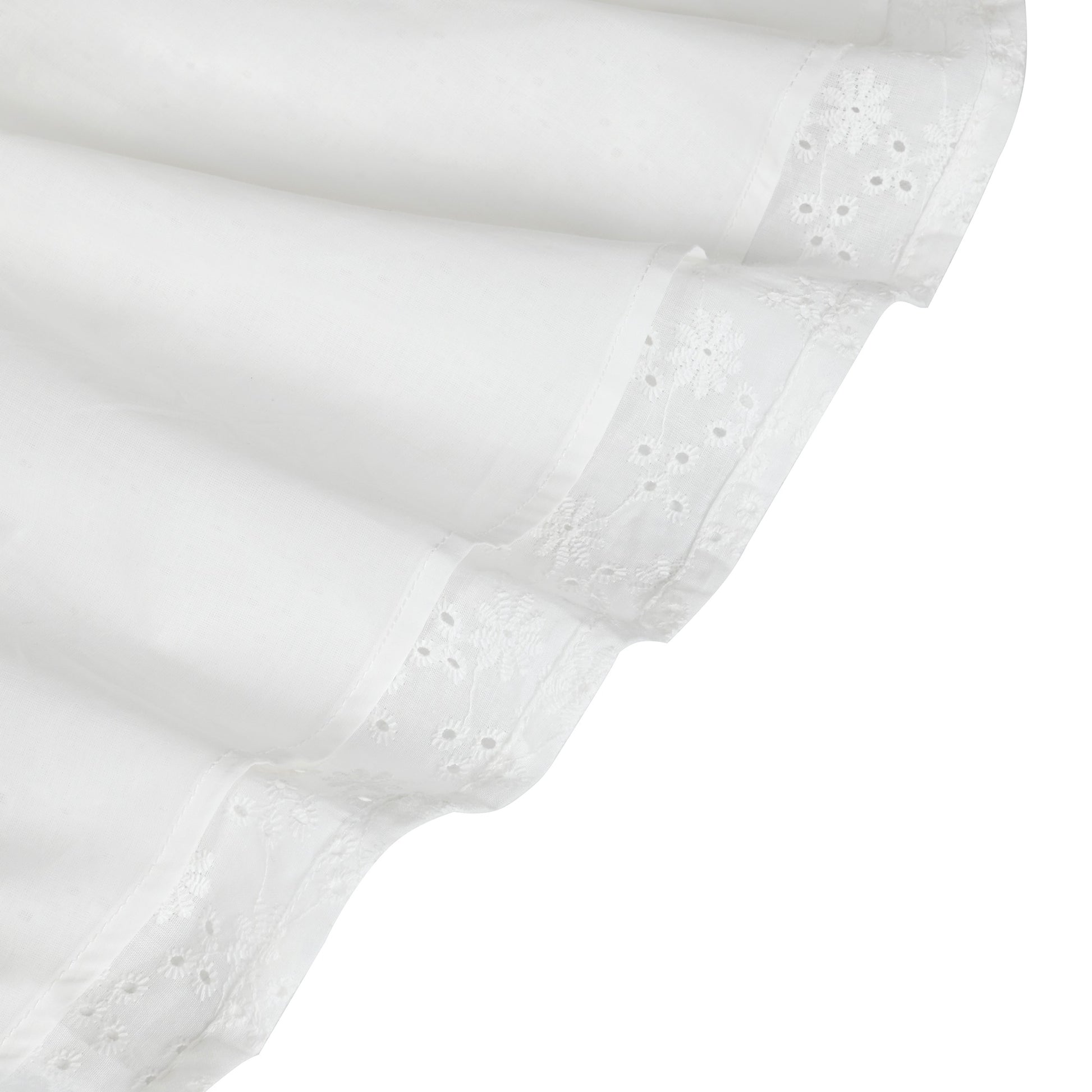 Girls Dress Green Butterfly Ruffle Lace Trim Soft Short Sleeve Summer White