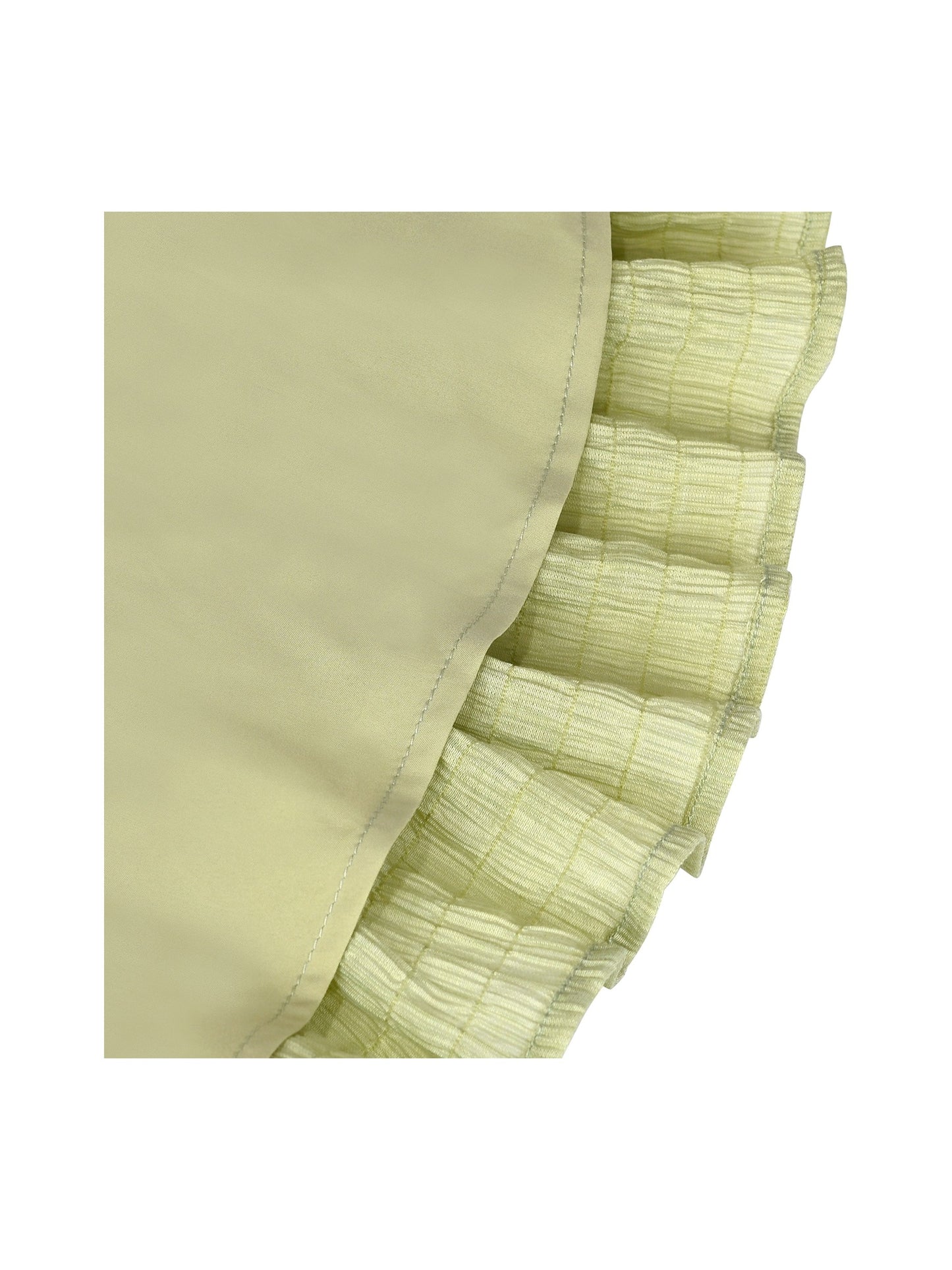 Girls Green Ruffle Layer Square Loose Fit Puff Short Sleeve Summer Casual Green