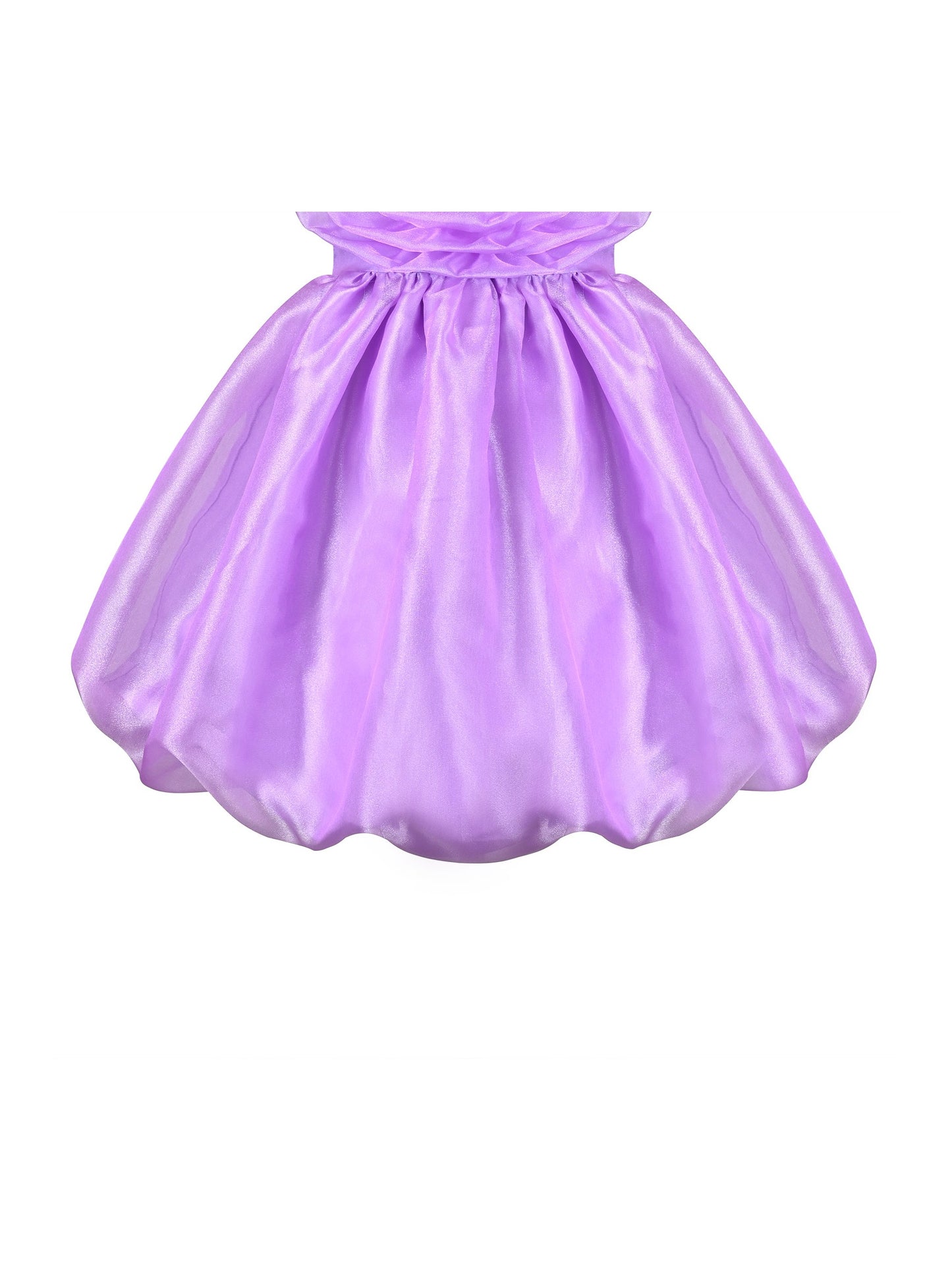 Girls Dress Purple Rose Flower Ruffle Sleeveless Strap Formal Party Purple