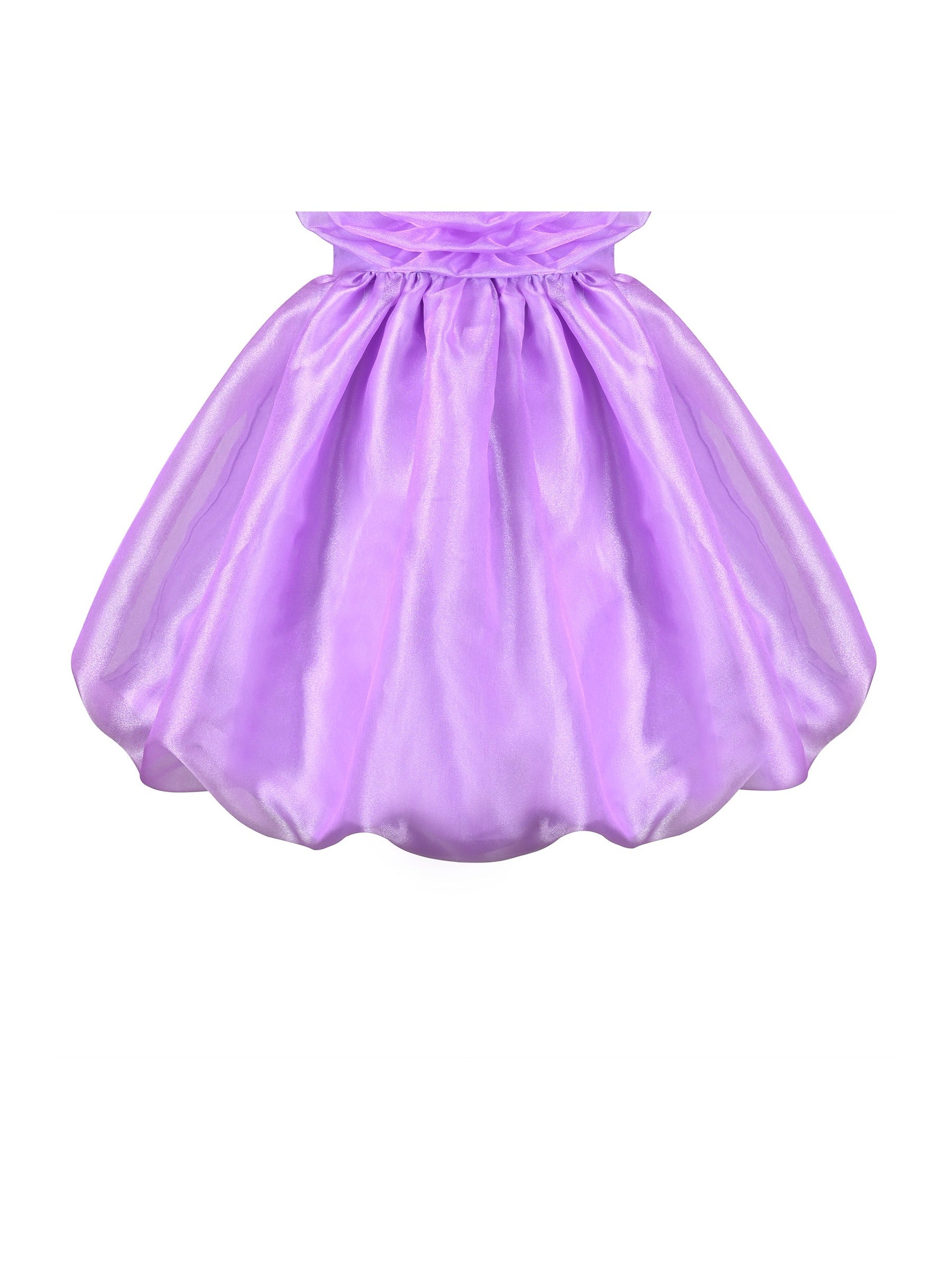 Girls Dress Purple Rose Flower Ruffle Sleeveless Strap Formal Party Purple