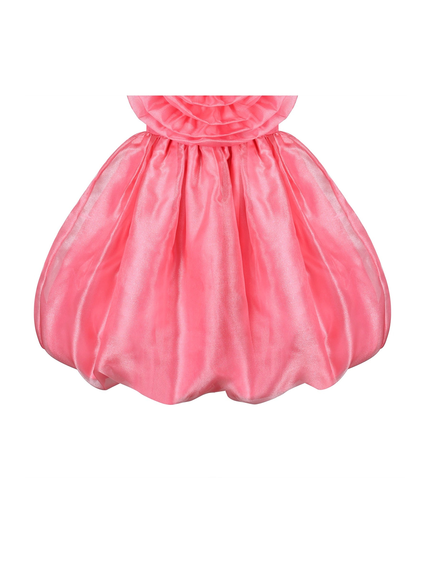 Girls Dress Purple Rose Flower Ruffle Sleeveless Strap Formal Party Red