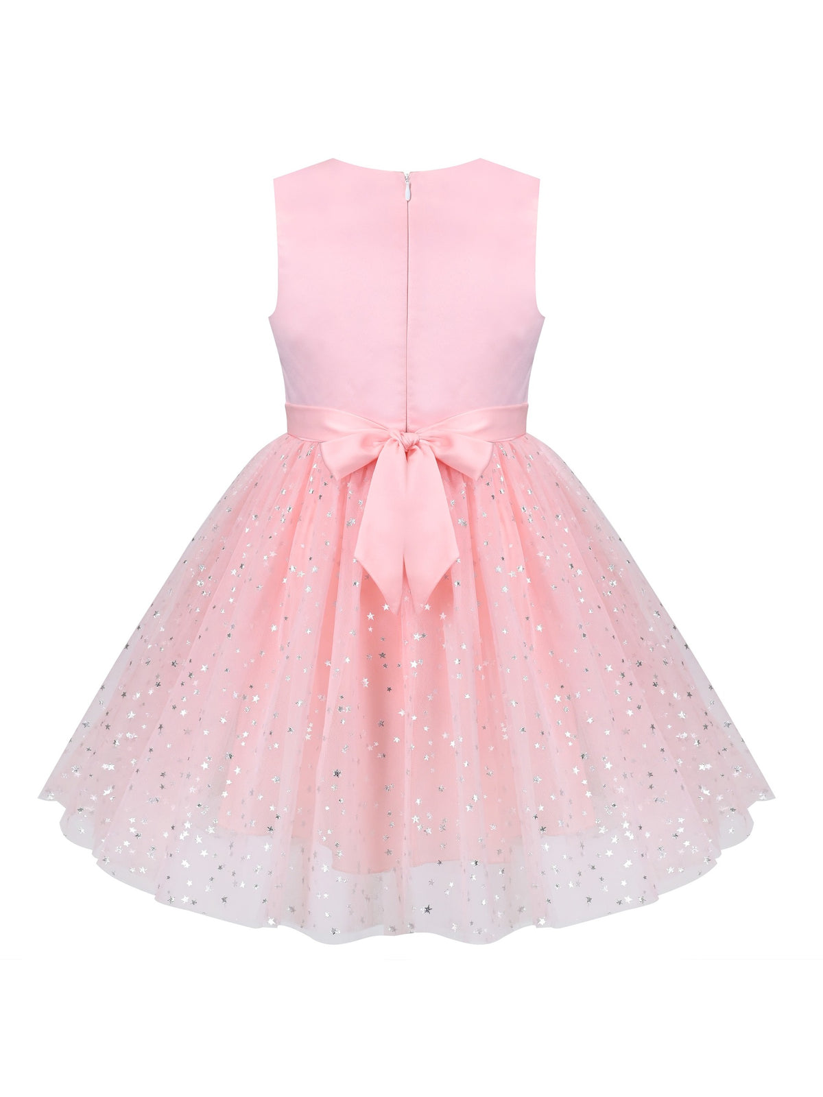 Girls Pink Floral Multilayer Ruffle Tulle Sleeveless Sequin Princess - Pink Flower Sequin