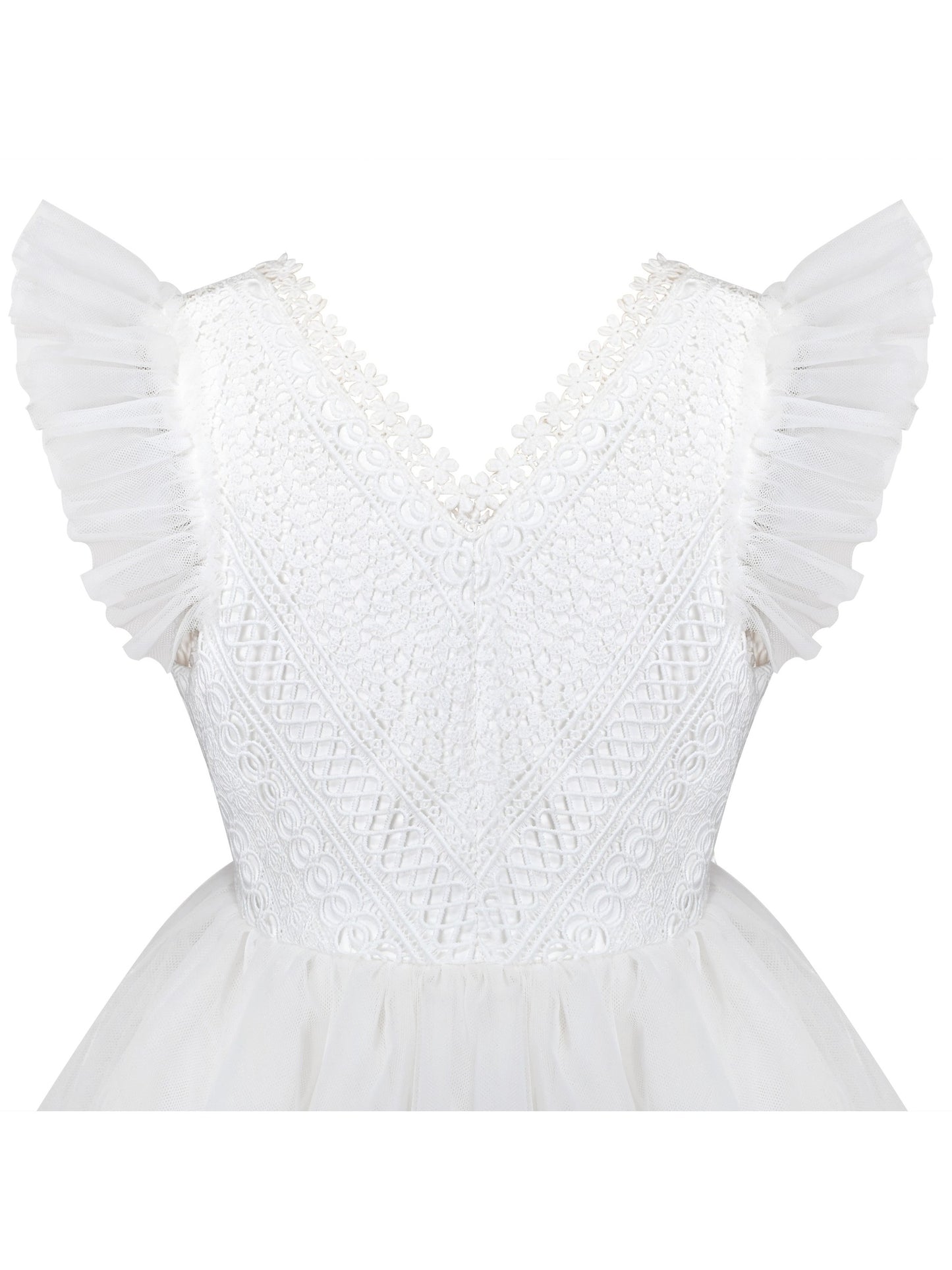 Flower Girls Dress White Wedding Pageant Bridesmaid Gown White
