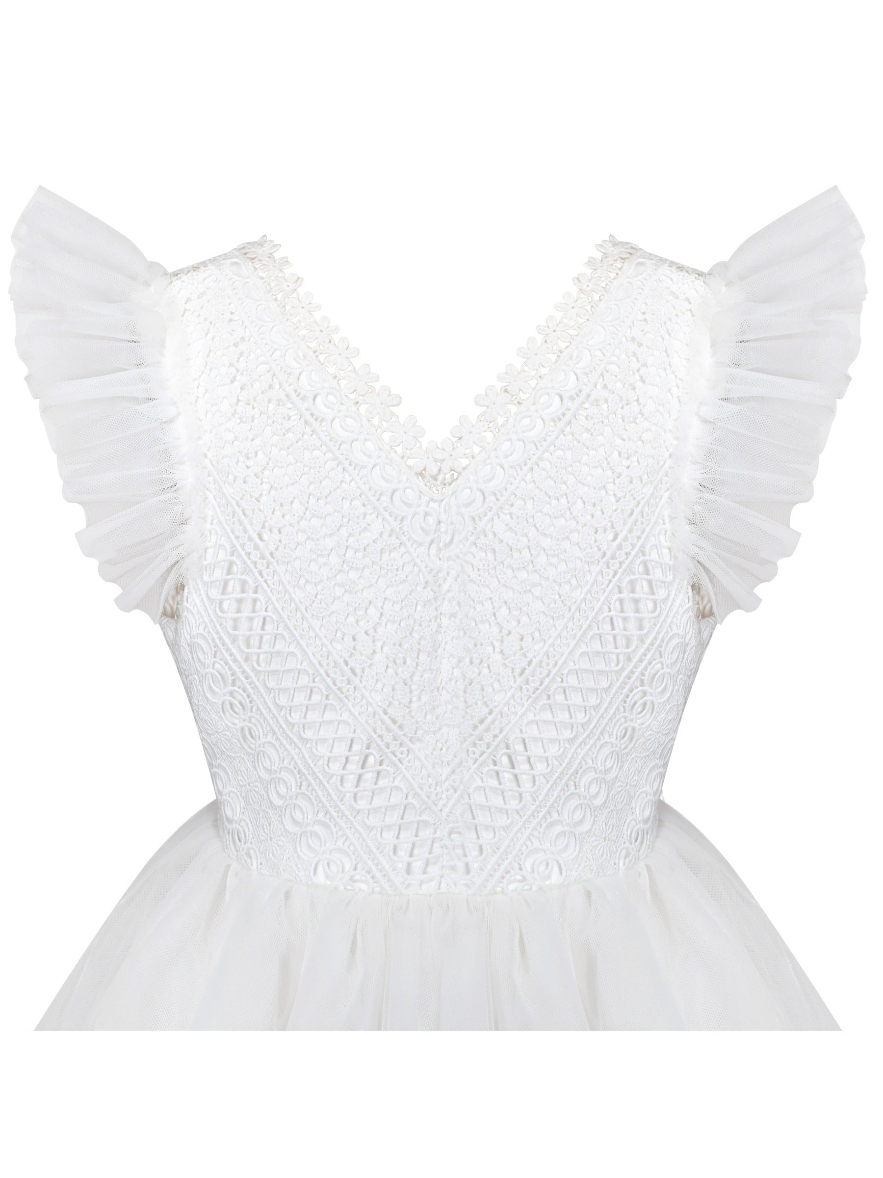 Flower Girls Dress White Wedding Pageant Bridesmaid Gown White