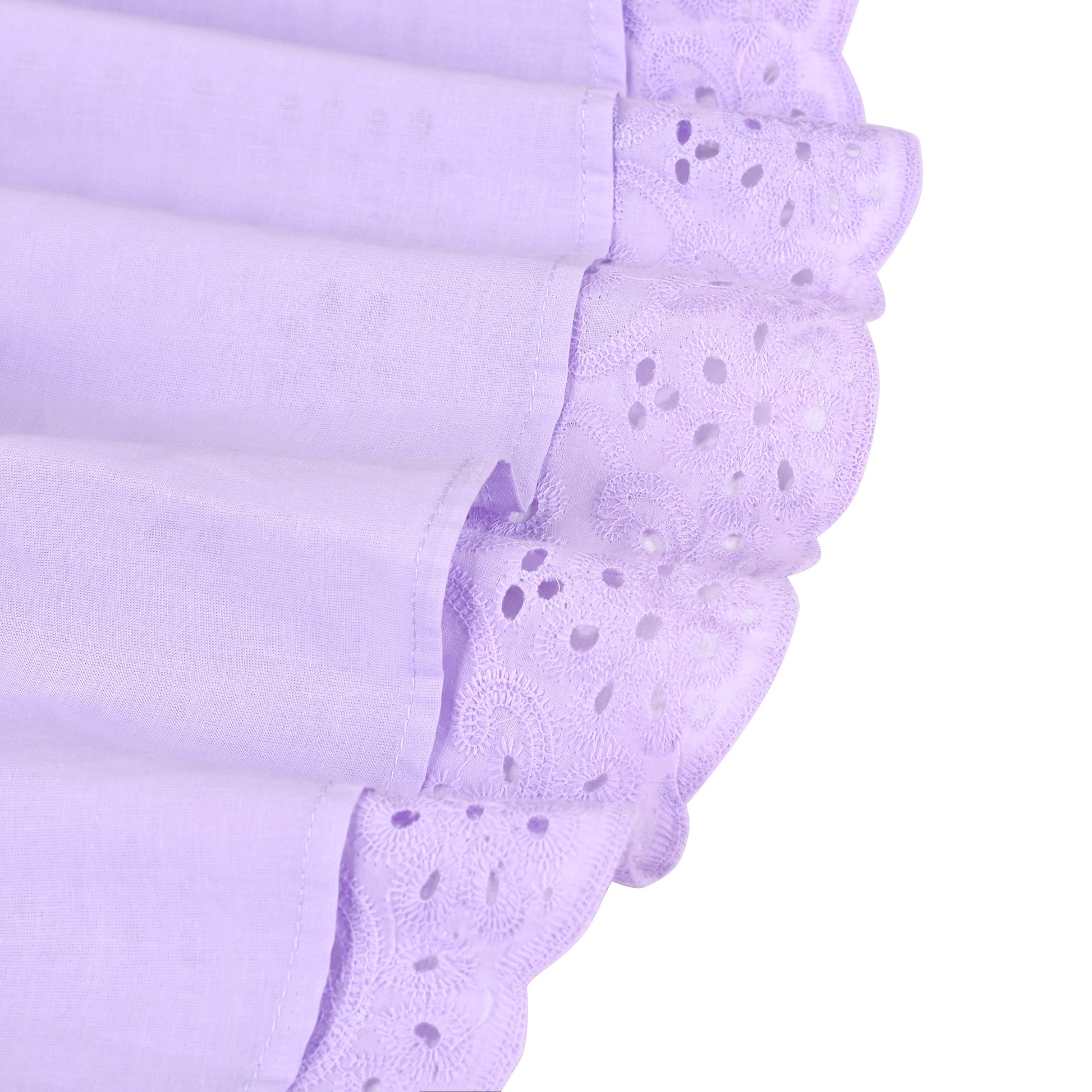 Girls Dress Royal Blue Front Button Swing Lace Flying Sleeve Vintage Purple