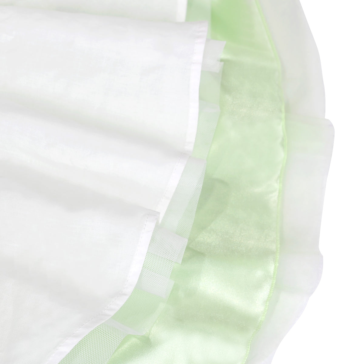 Girls Pink Floral Multilayer Ruffle Tulle Sleeveless Sequin Princess - Light Green