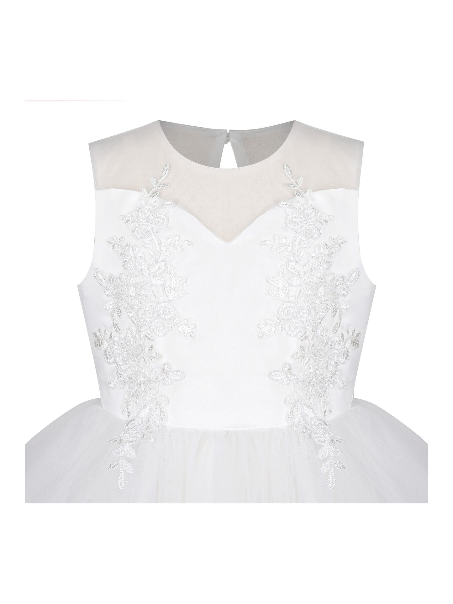 Flower Girls Dress White Wedding Pageant Bridesmaid Gown White