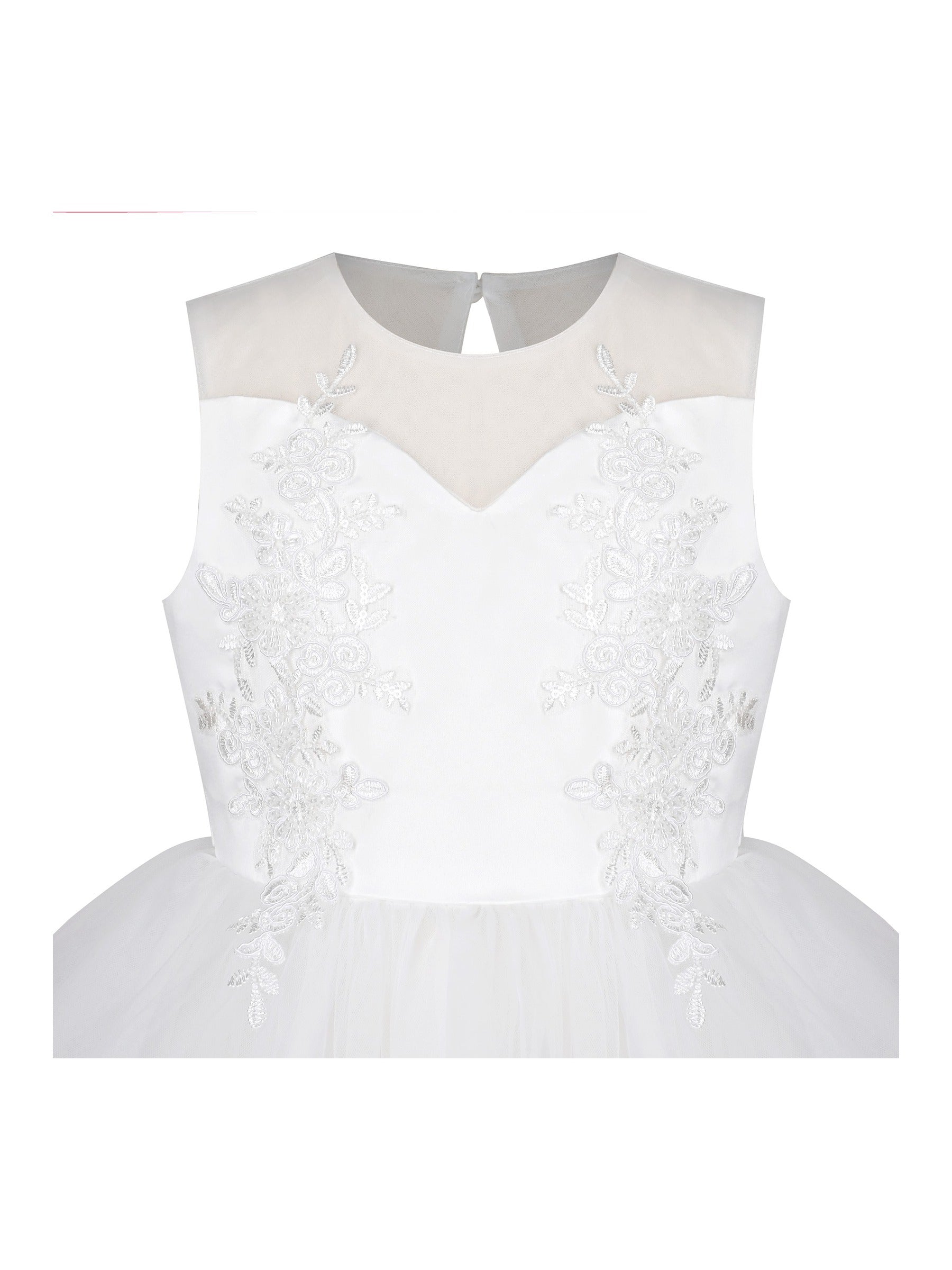 Flower Girls Dress White Wedding Pageant Bridesmaid Gown White