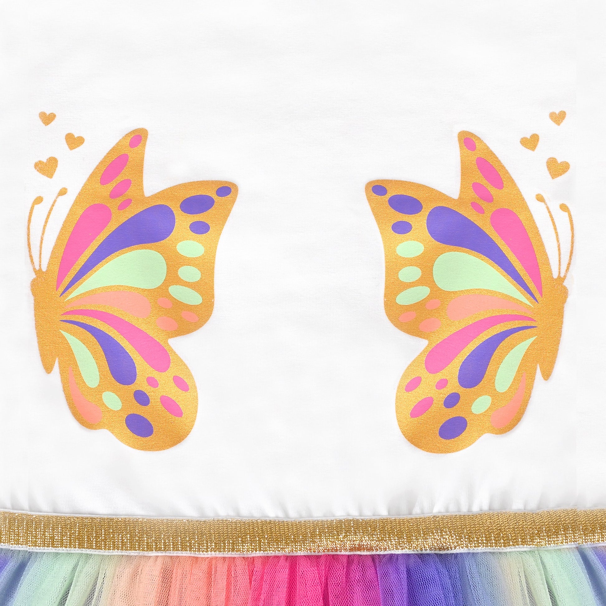 Girls Dress Dancing Girl Print Tutu Short Sleeve Sundress Multi-Color