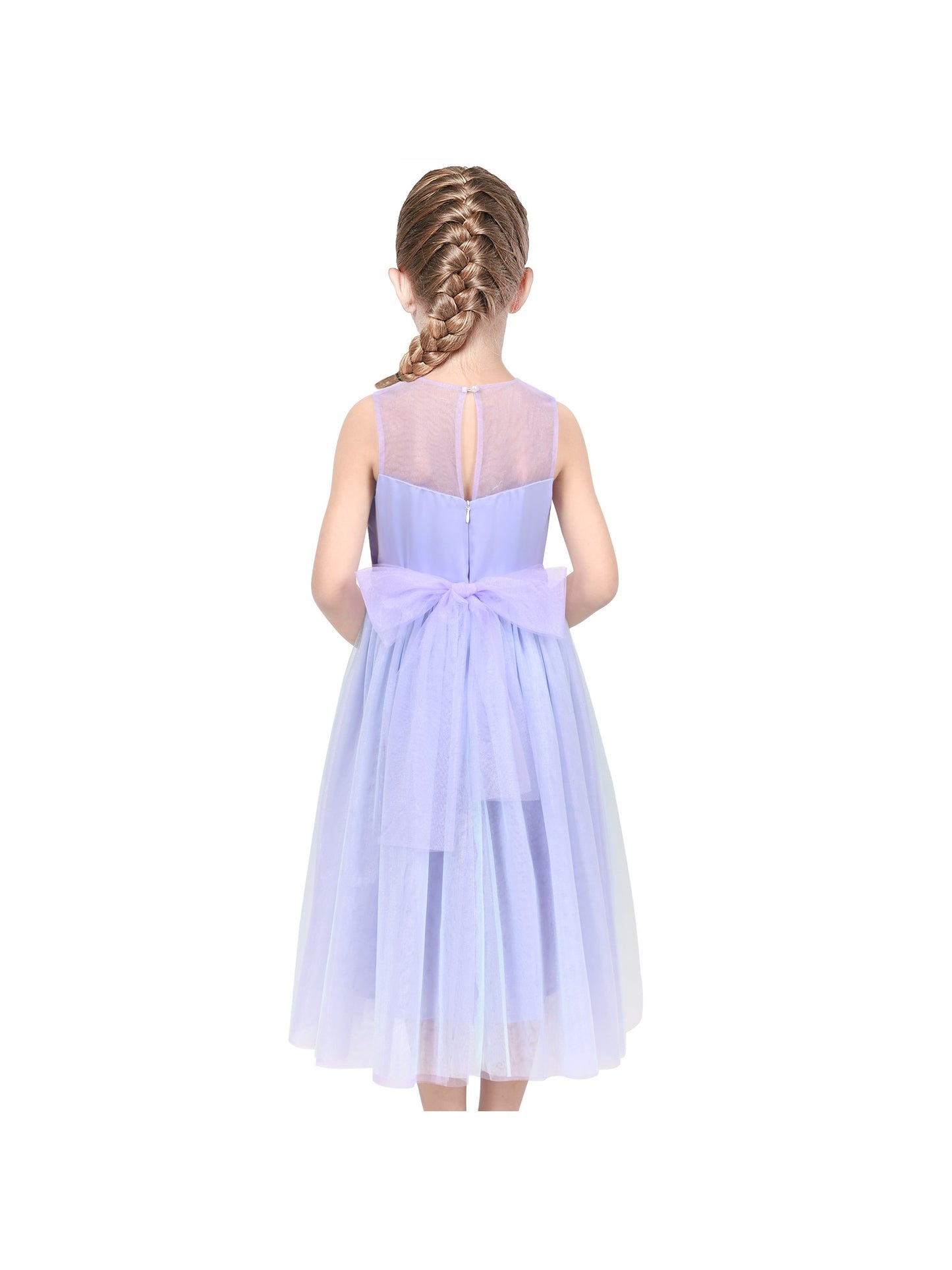 Girls Dress One Shoulder Rose Flower Dancing Ball Gown Purple