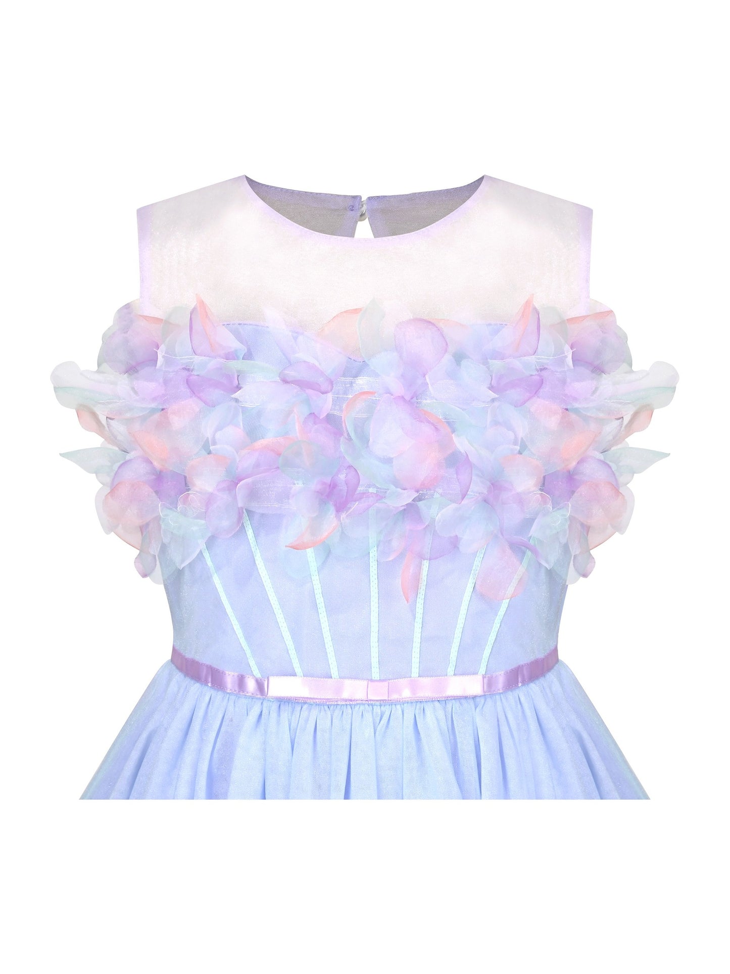Girls Dress One Shoulder Rose Flower Dancing Ball Gown Purple