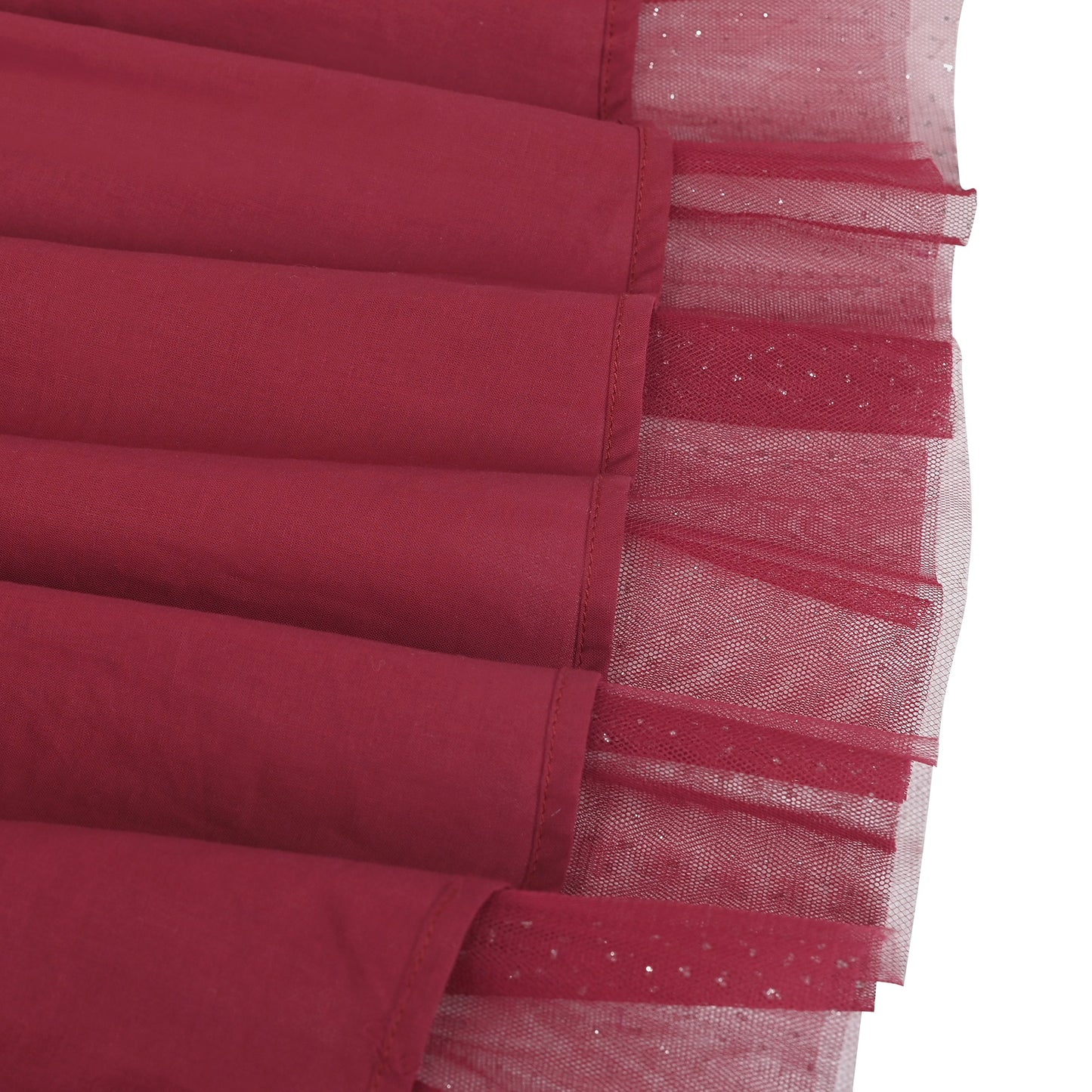 Girls Dress Rose Red Lace Tulle Hollow Elegant Party Pageant Ceremony Red