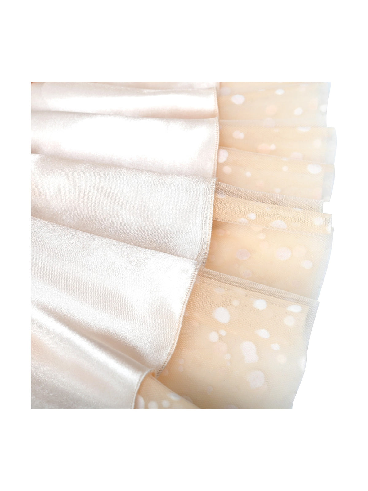 Girls Pink Floral Multilayer Ruffle Tulle Sleeveless Sequin Princess - Beige V Neck