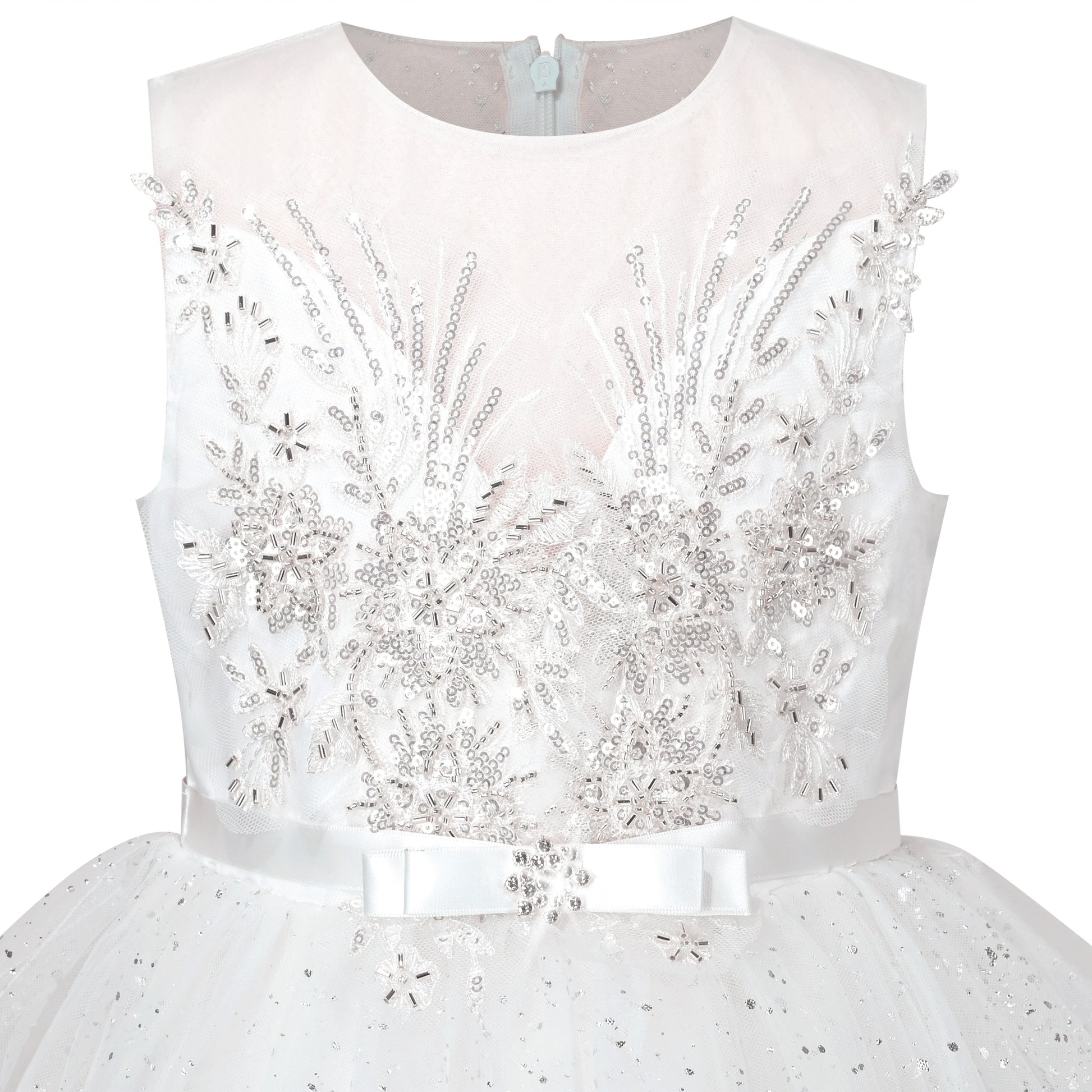 Flower Girls Dress White Wedding Pageant Bridesmaid Gown White