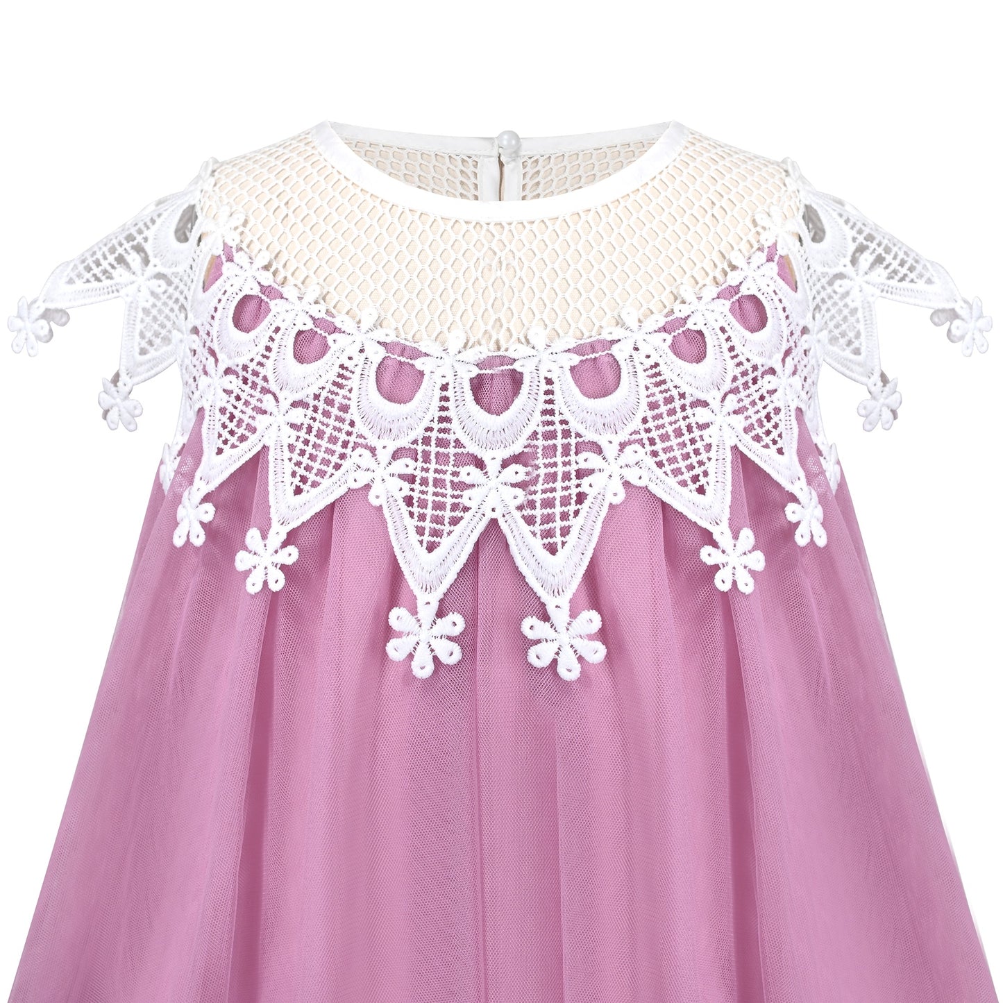 Flower Girls Dress Halter Dress Pearl Party Wedding Birthday Purple