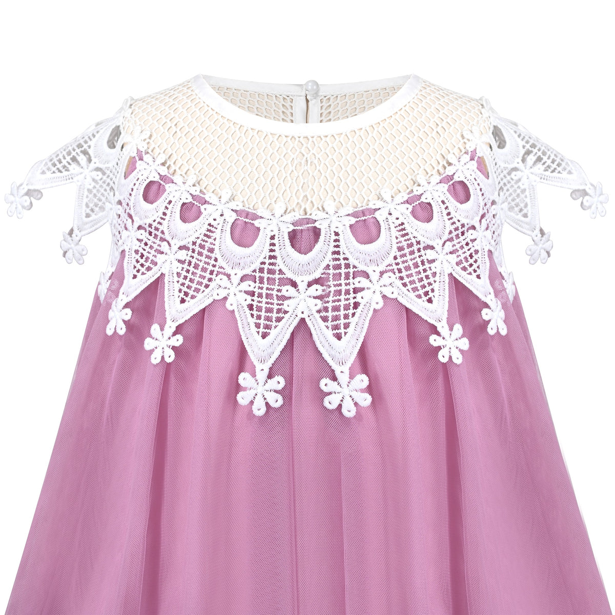 Flower Girls Dress Halter Dress Pearl Party Wedding Birthday - Pale Purple