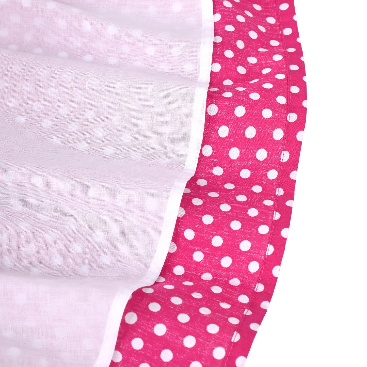Girls Dress Pink Polka Dot Pocket Button School Summer Sleeveless Cotton Pink