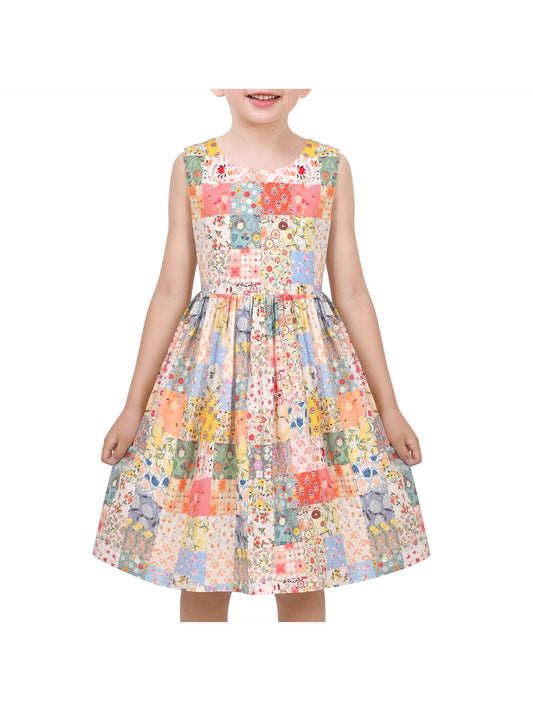Girls Dress Floral Criss Cross Summer Sundress Sleeveless Casual Daily Multi-Color