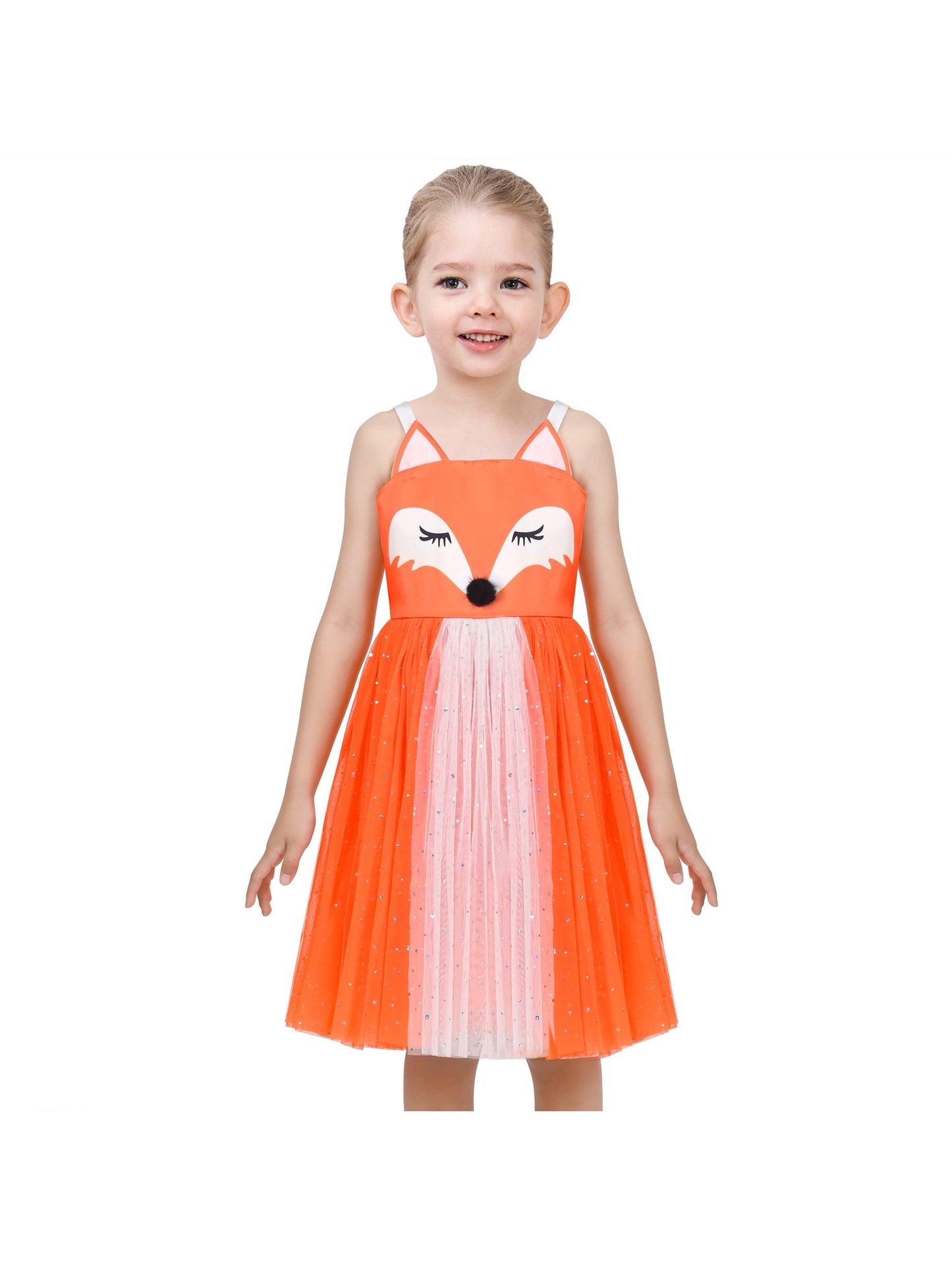 Girls Dress Pink Bow Tie Wedding Lace Tulle Overlay Layered Orange