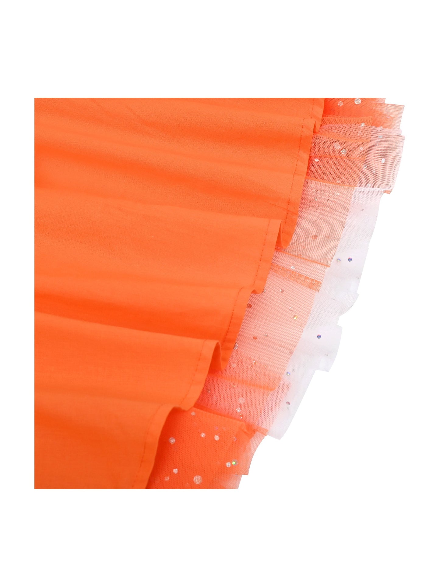 Girls Dress Pink Bow Tie Wedding Lace Tulle Overlay Layered Orange