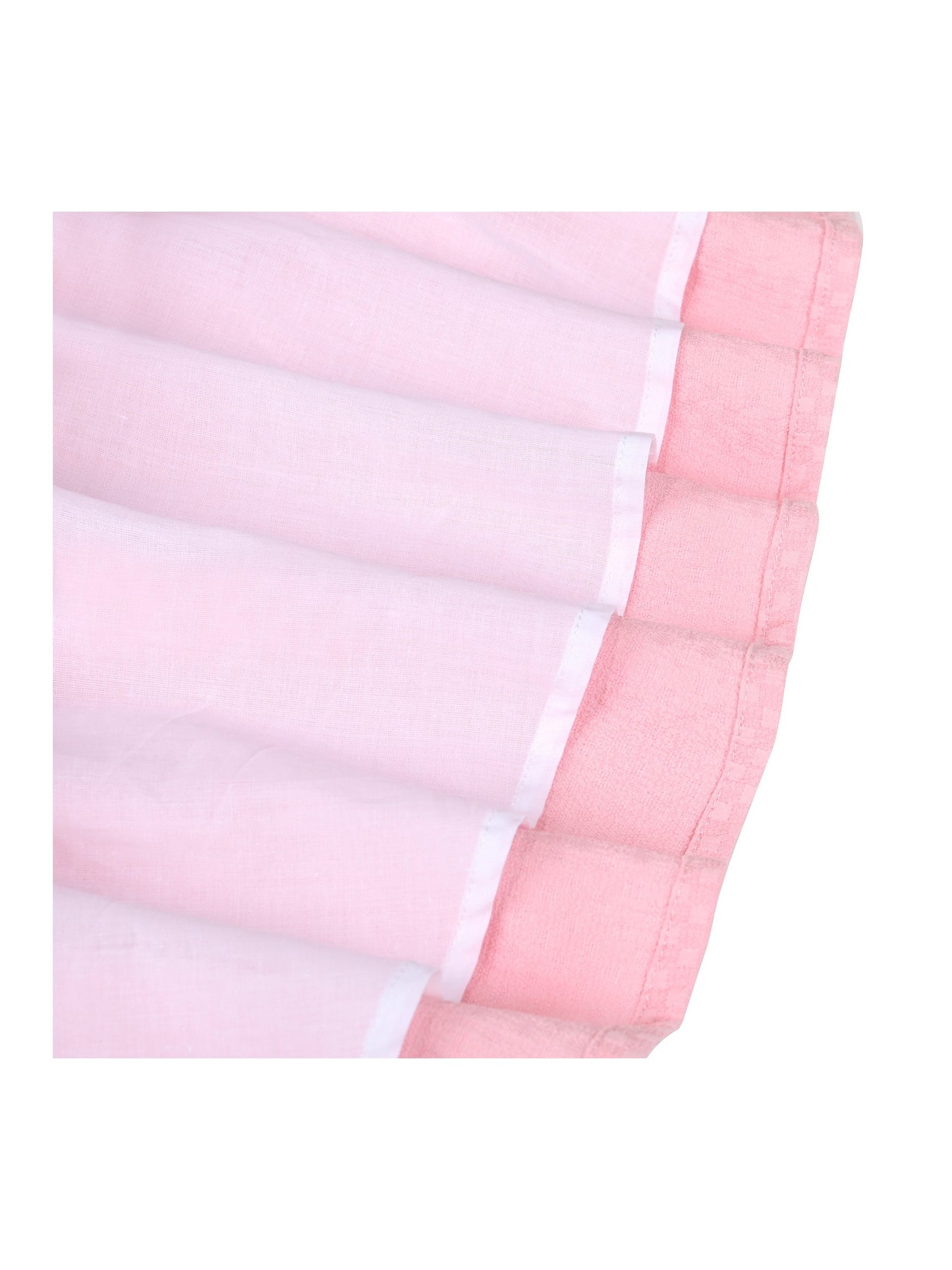 Girls Dress Lace Pearl V Neck Knit Texture Short Sleeve Princess Pink