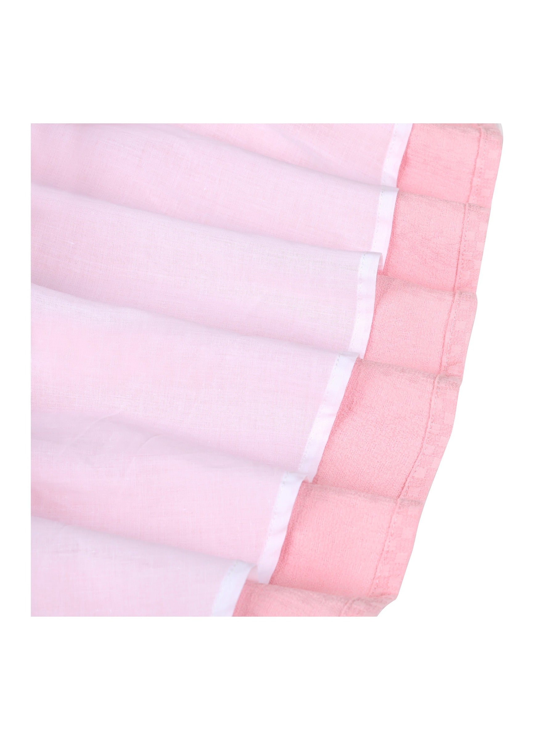 Girls Dress Lace Pearl V Neck Knit Texture Short Sleeve Princess Pink