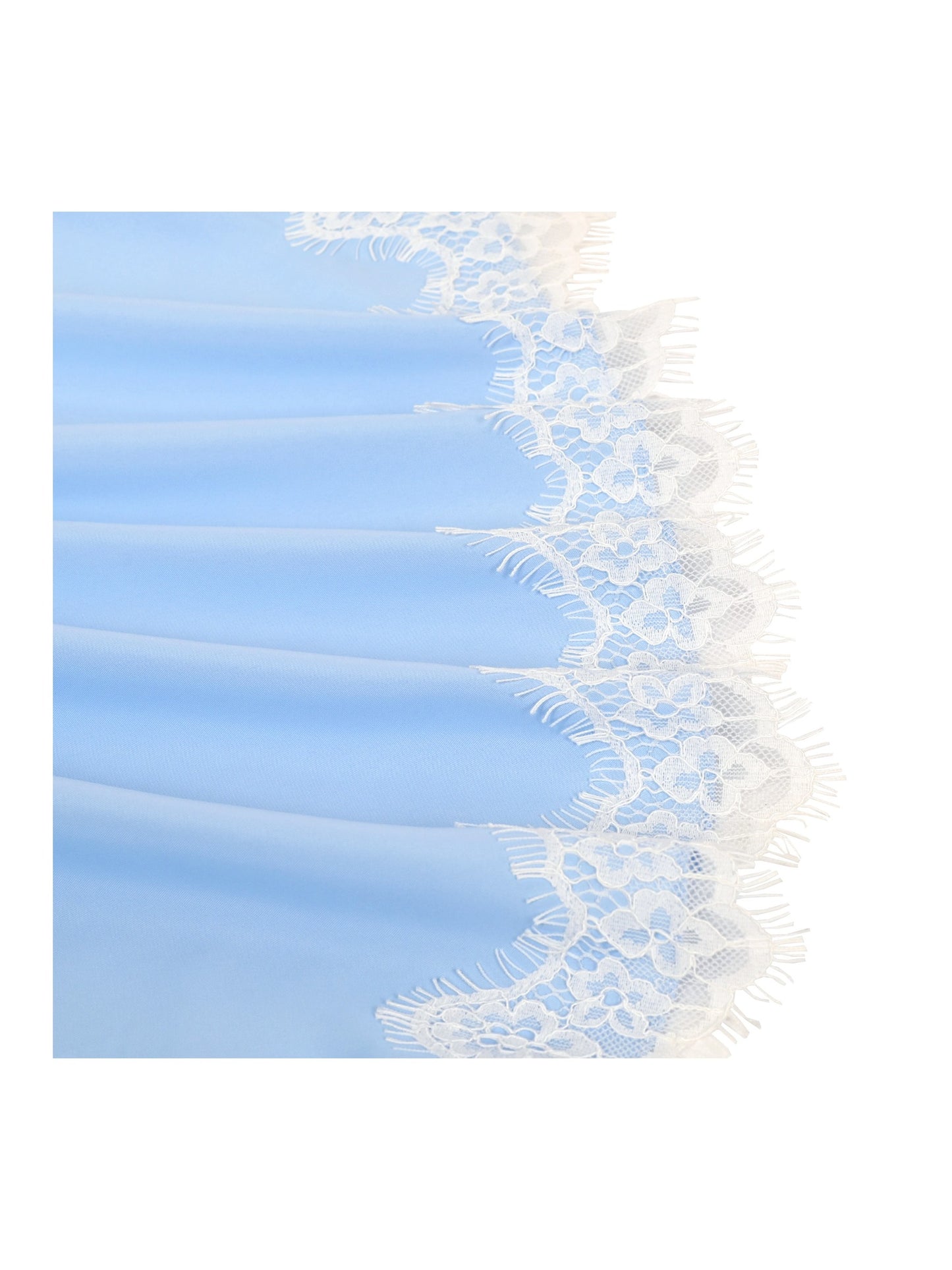 Flower Girls Dress Blue Hi-lo Lace V Back Fancy Wedding Blue