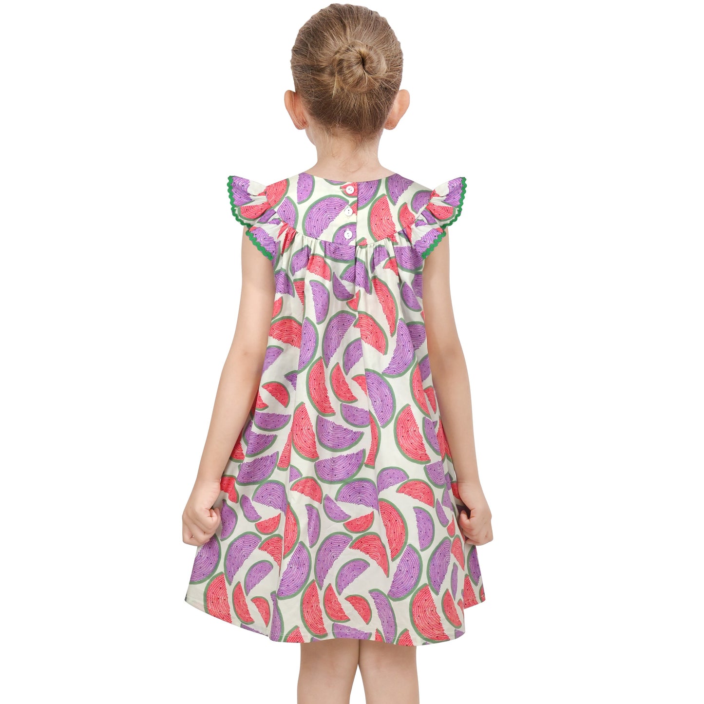 Girls Dress Rainbow Multicolor Bunny Embroidery Easter Button Back Chevron Spring Casual Red