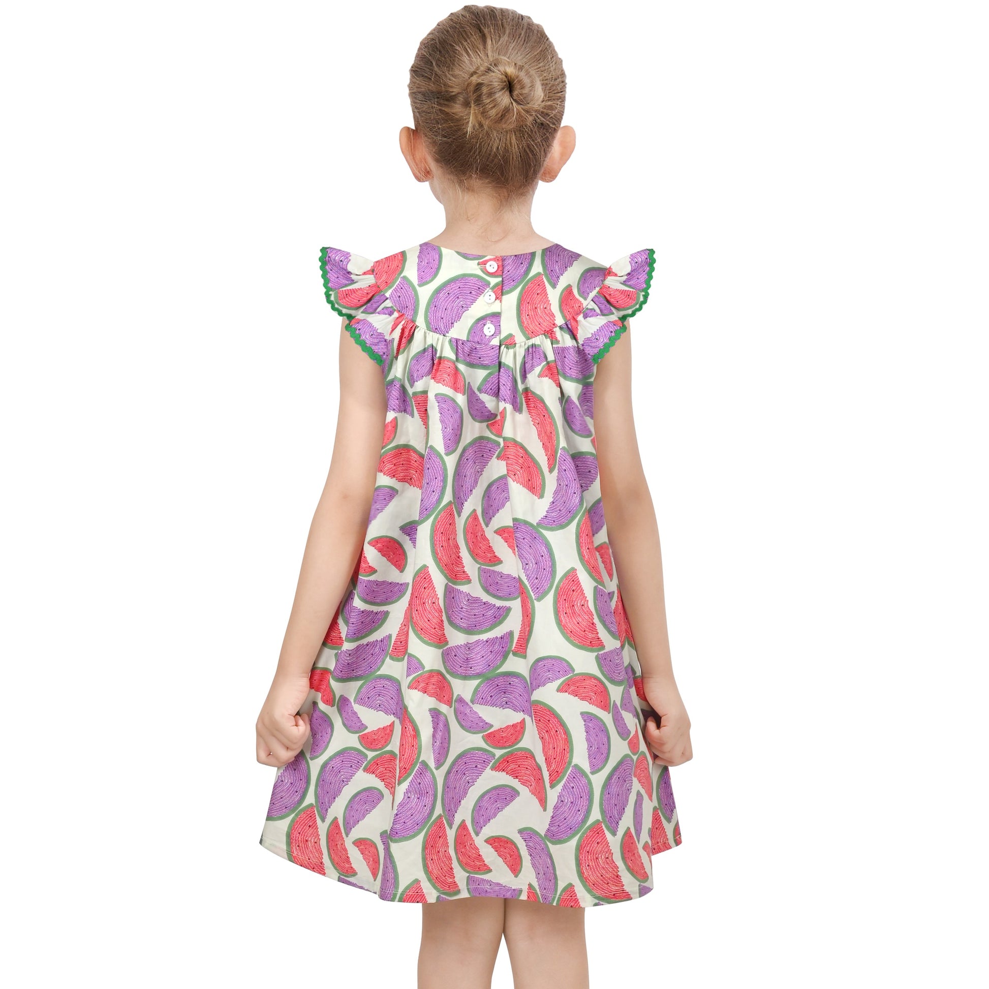 Girls Dress Rainbow Multicolor Bunny Embroidery Easter Button Back Chevron Spring Casual Red