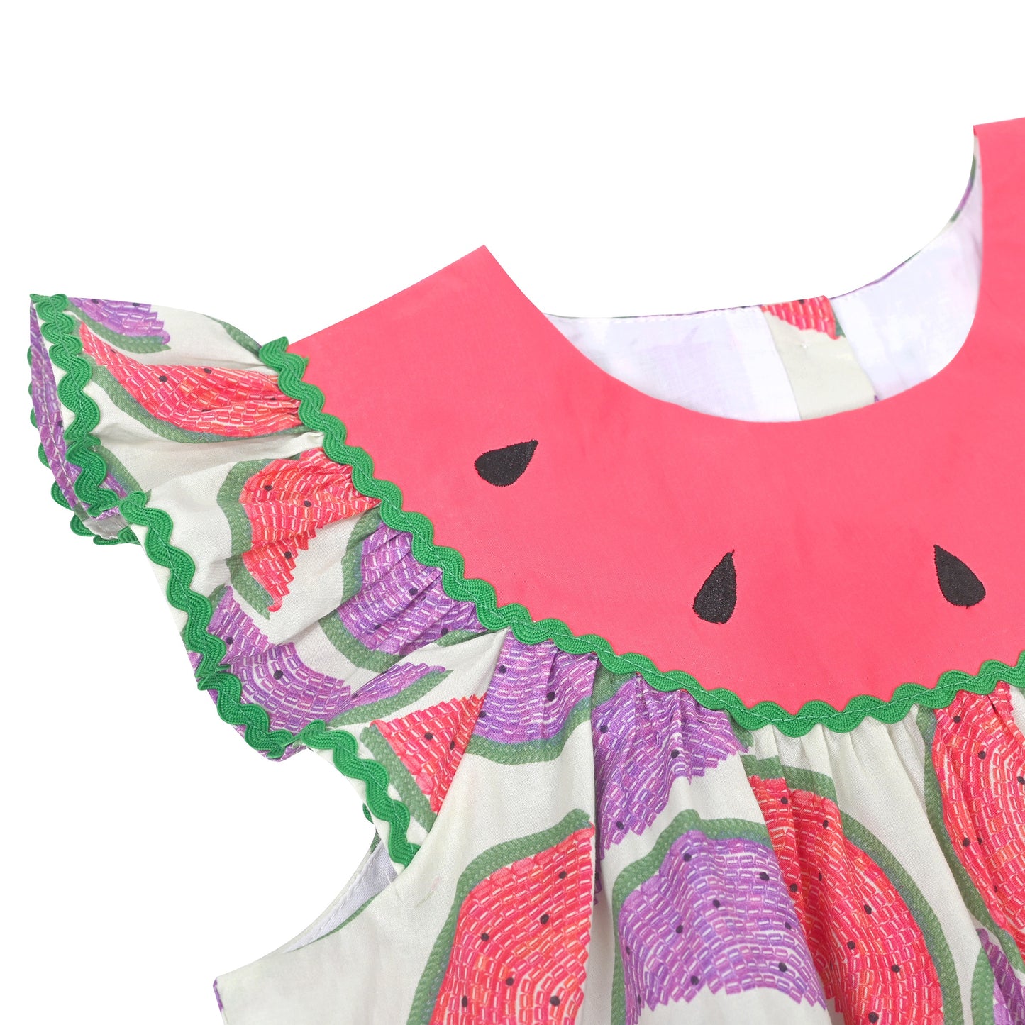 Girls Dress Rainbow Multicolor Bunny Embroidery Easter Button Back Chevron Spring Casual Red