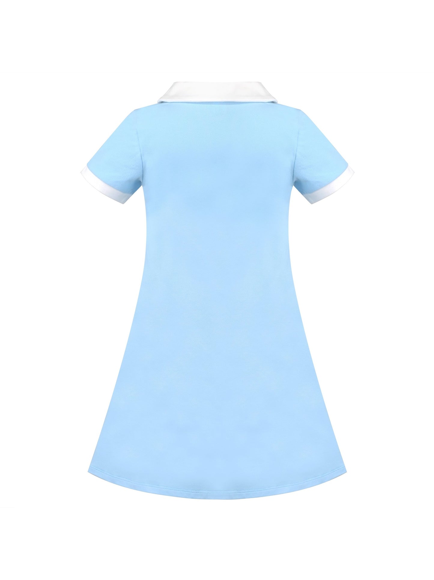 Girls Dress Sky Blue T-Shirt Basic Top Classic Loose Straight Cotton Blue