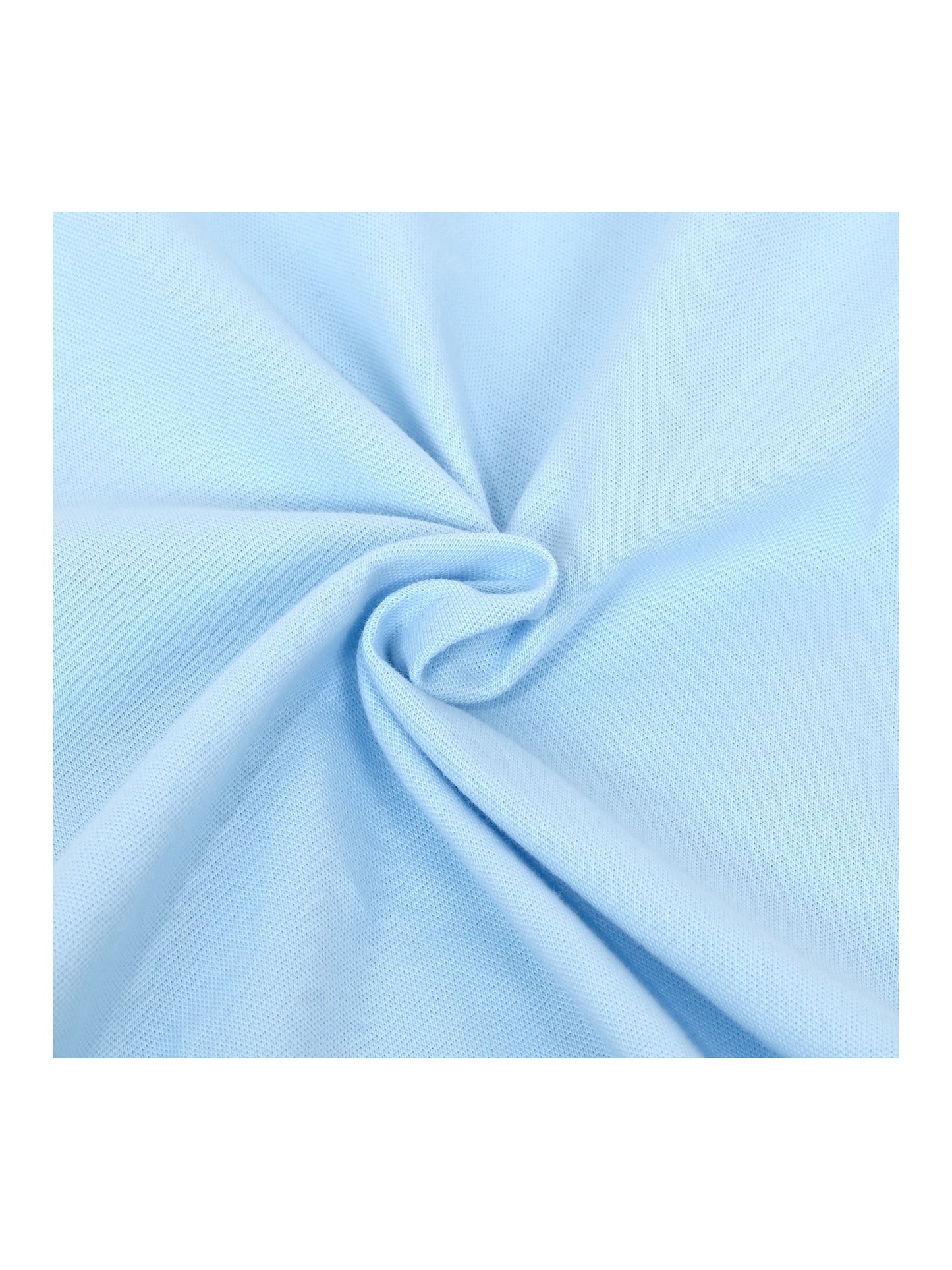 Girls Dress Sky Blue T-Shirt Basic Top Classic Loose Straight Cotton Blue