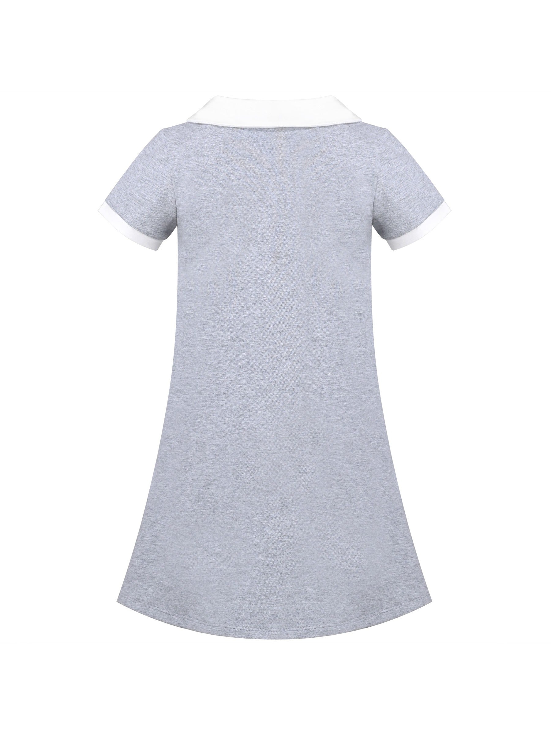 Girls Dress Sky Blue T-Shirt Basic Top Classic Loose Straight Cotton Gray