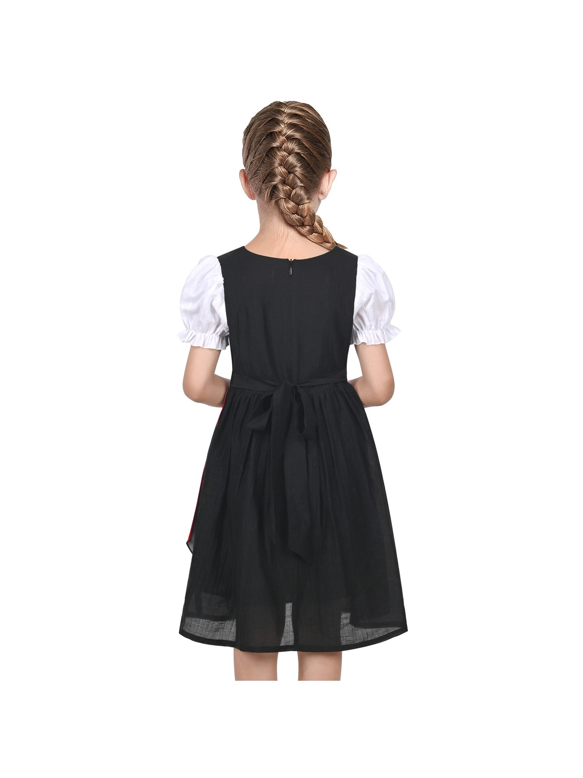 Girls German Dirndl Dress Costumes for Bavarian Oktoberfest Long Sleeve - Black Pirate