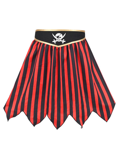 Girls German Dirndl Dress Costumes for Bavarian Oktoberfest Long Sleeve - Black Pirate