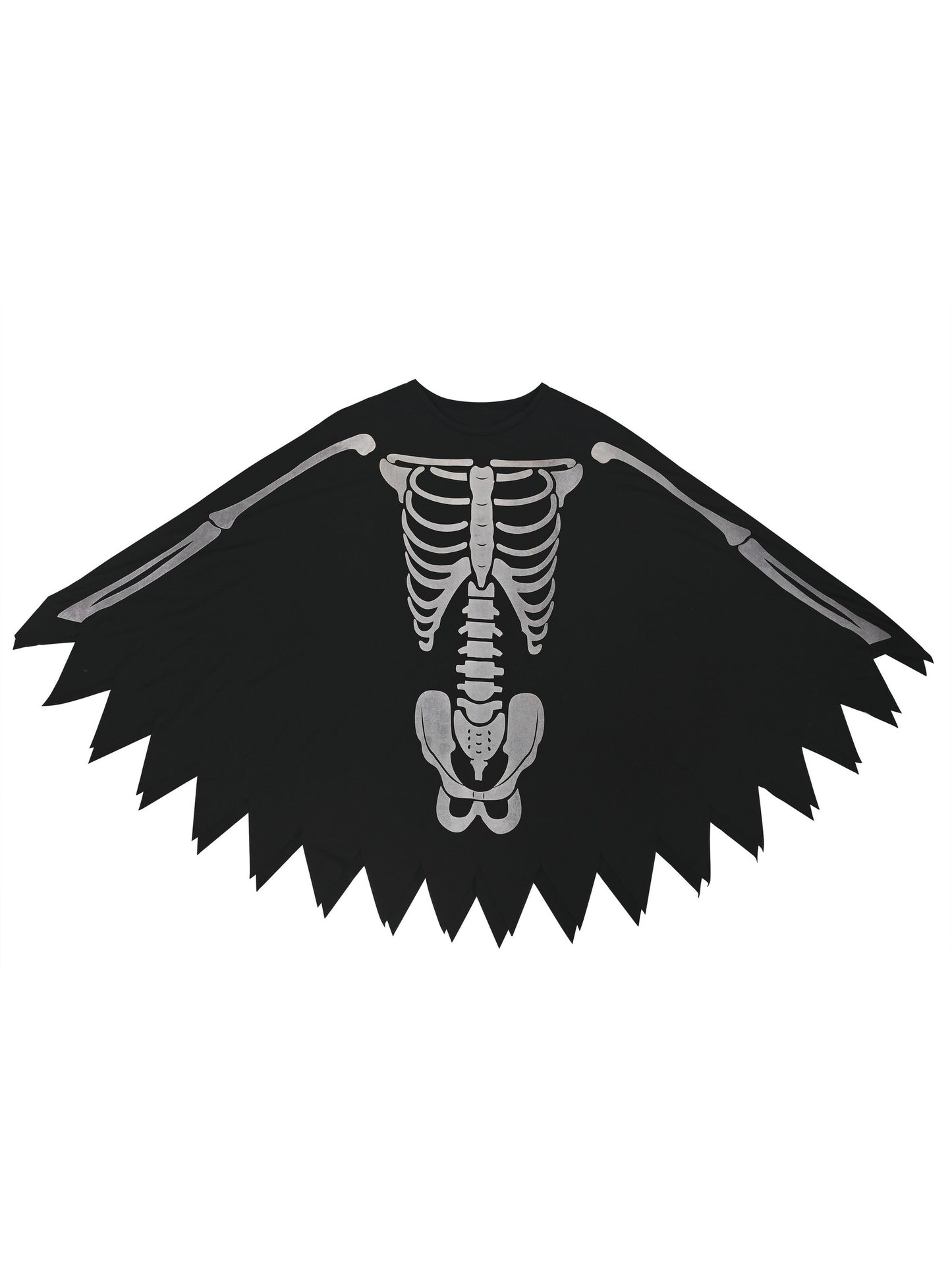 Girls Dress Black Glow in The Dark Skeleton Cloak Cape Costume Halloween Black