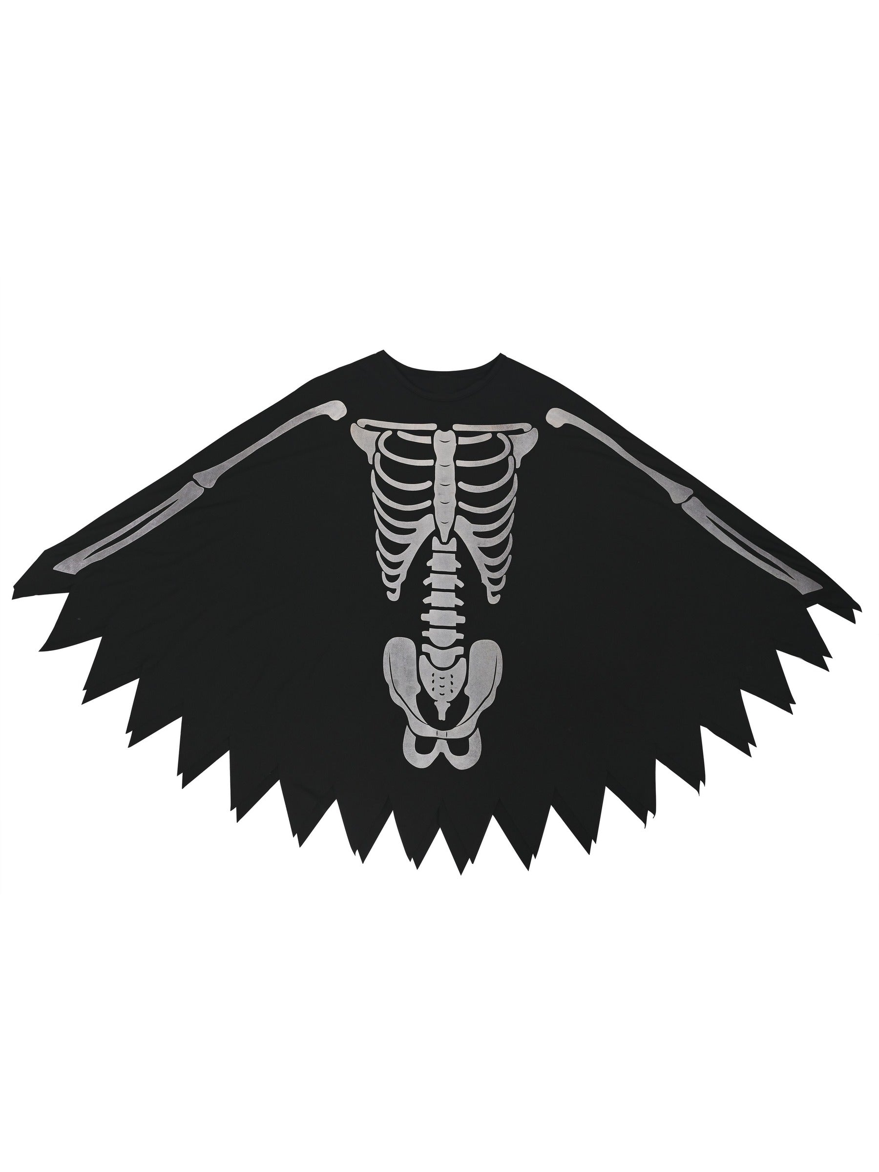 Girls Dress Black Glow in The Dark Skeleton Cloak Cape Costume Halloween Black