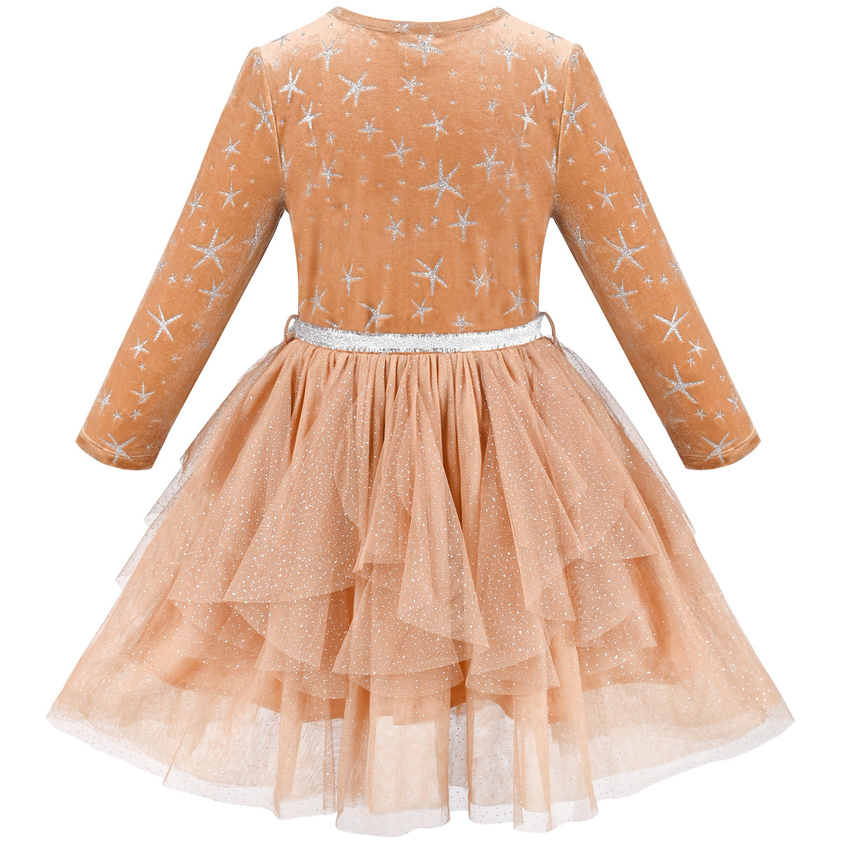 Girls Dress Black Heart Tulle Party Velvet Valentine's Day Party - Brown