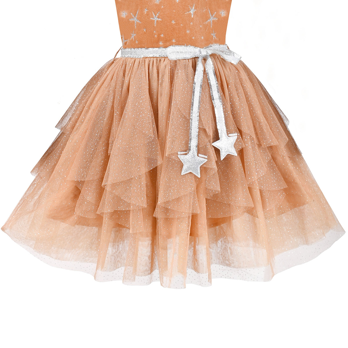 Girls Dress Black Heart Tulle Party Velvet Valentine's Day Party - Brown