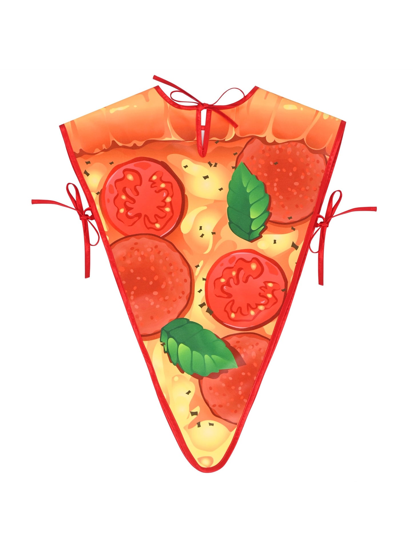 Girls Dress Pizza Slice Tomato Pepperoni Food Apron Halloween Costume Orange