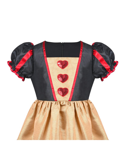 Girls German Dirndl Dress Costumes for Bavarian Oktoberfest Long Sleeve - Red Poker