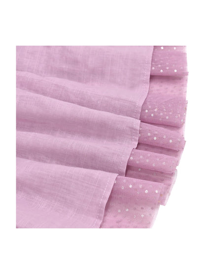 Girls Dress Green Pearl Pocket Sequin Classic Elegant Xmas Long Sleeve - Light Purple