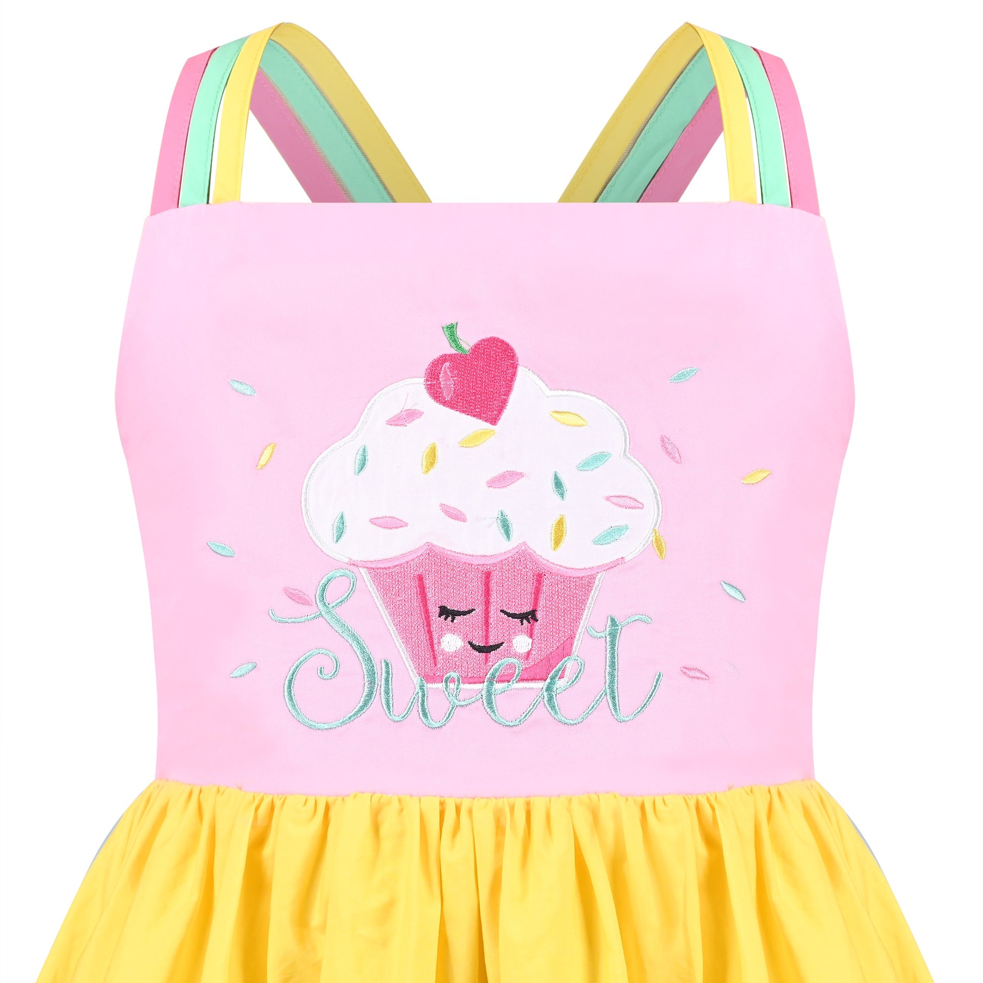 Girls Dress Purple Unicorn Rainbow Striped Suspender Sleeveless Summer Pink