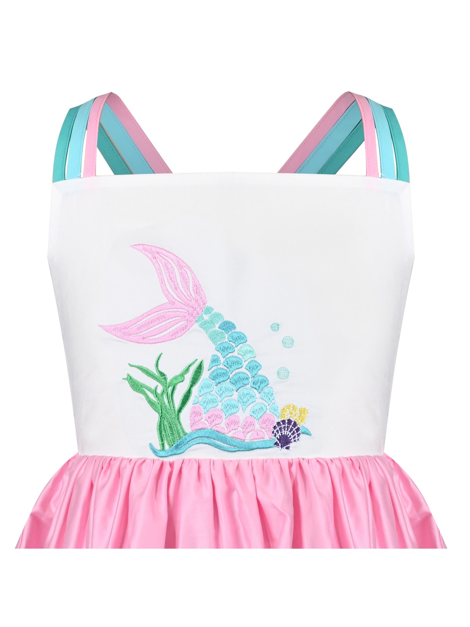 Girls Dress Purple Unicorn Rainbow Striped Suspender Sleeveless Summer Green