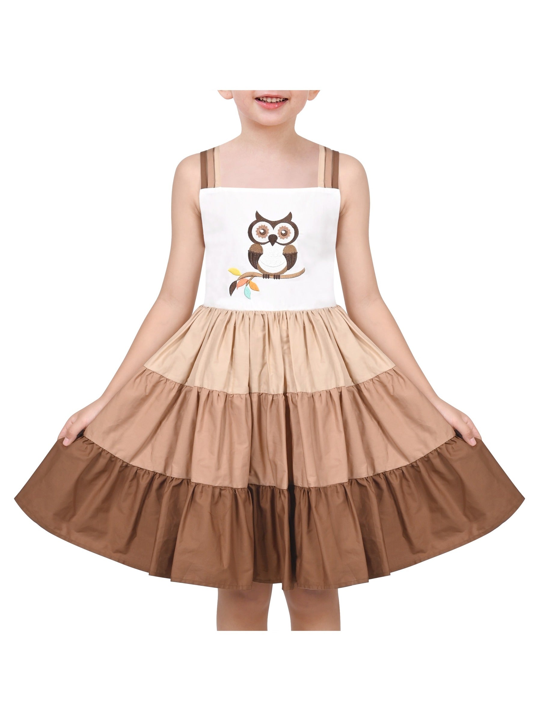 Girls Dress Purple Unicorn Rainbow Striped Suspender Sleeveless Summer Brown