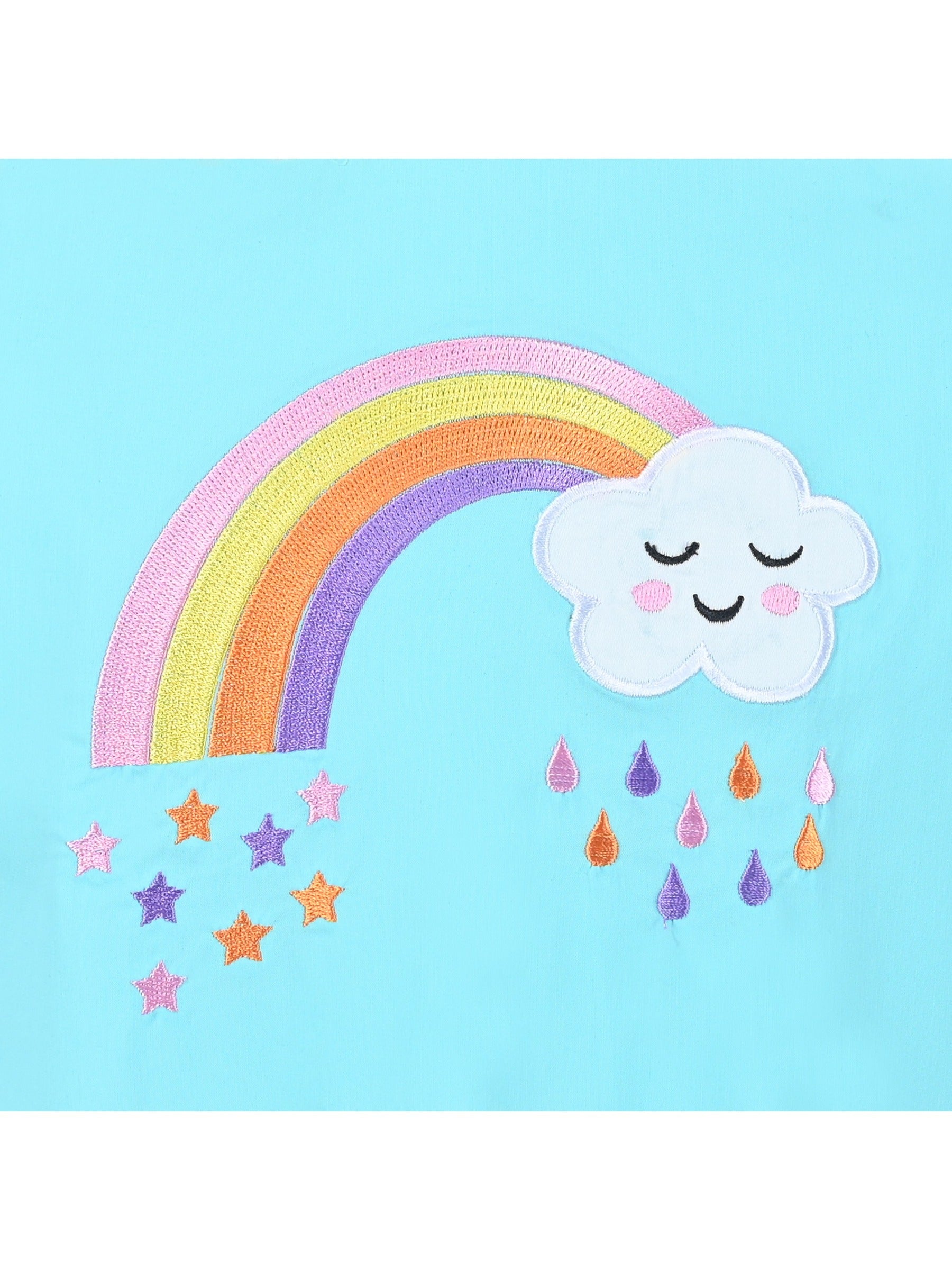 Girls Dress Purple Unicorn Rainbow Striped Suspender Sleeveless Summer Blue