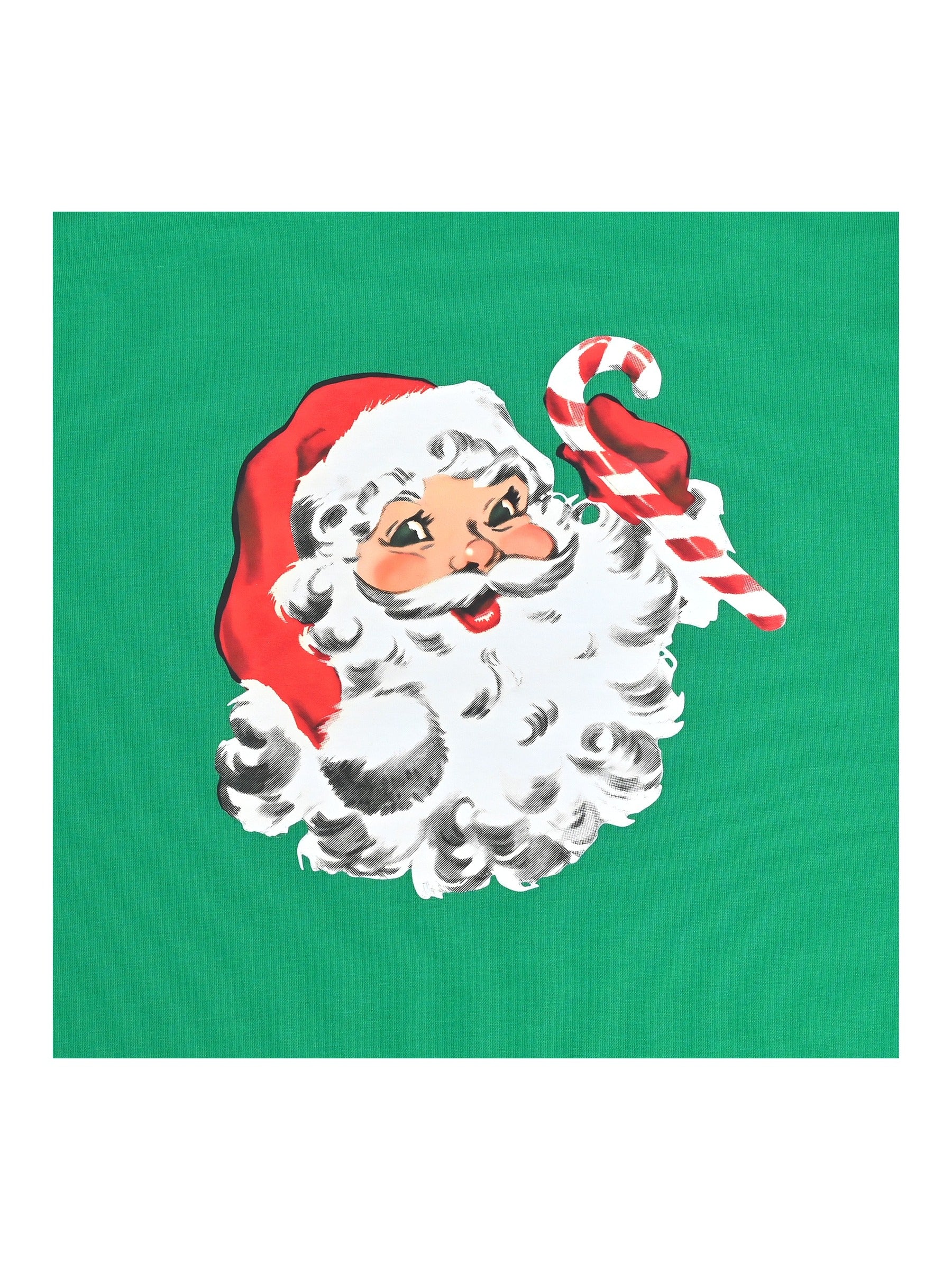 Girls Outfit Set 2 Piece Green Tee Striped Pants Christmas Santa Claus Green